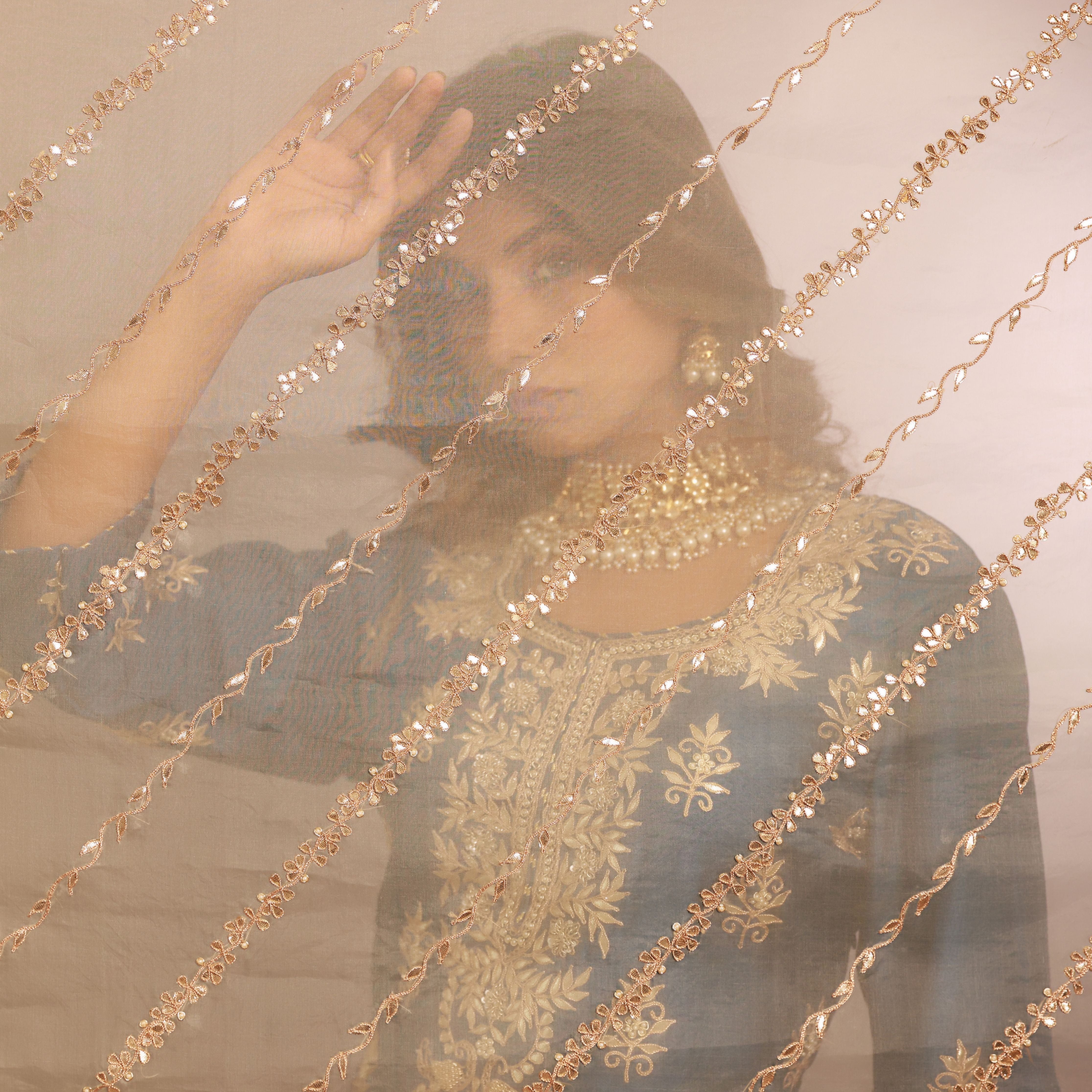 Blue Short Kurta or Kalidar Pant with Organza Dupatta
