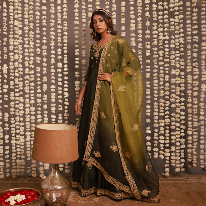 Green Anarkali Set