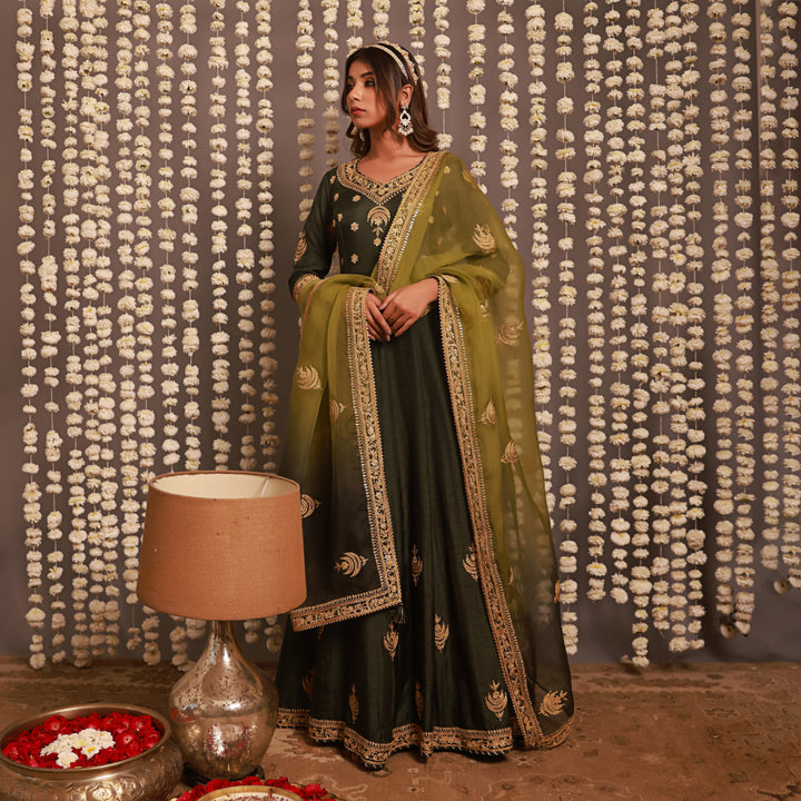 Green Anarkali Set