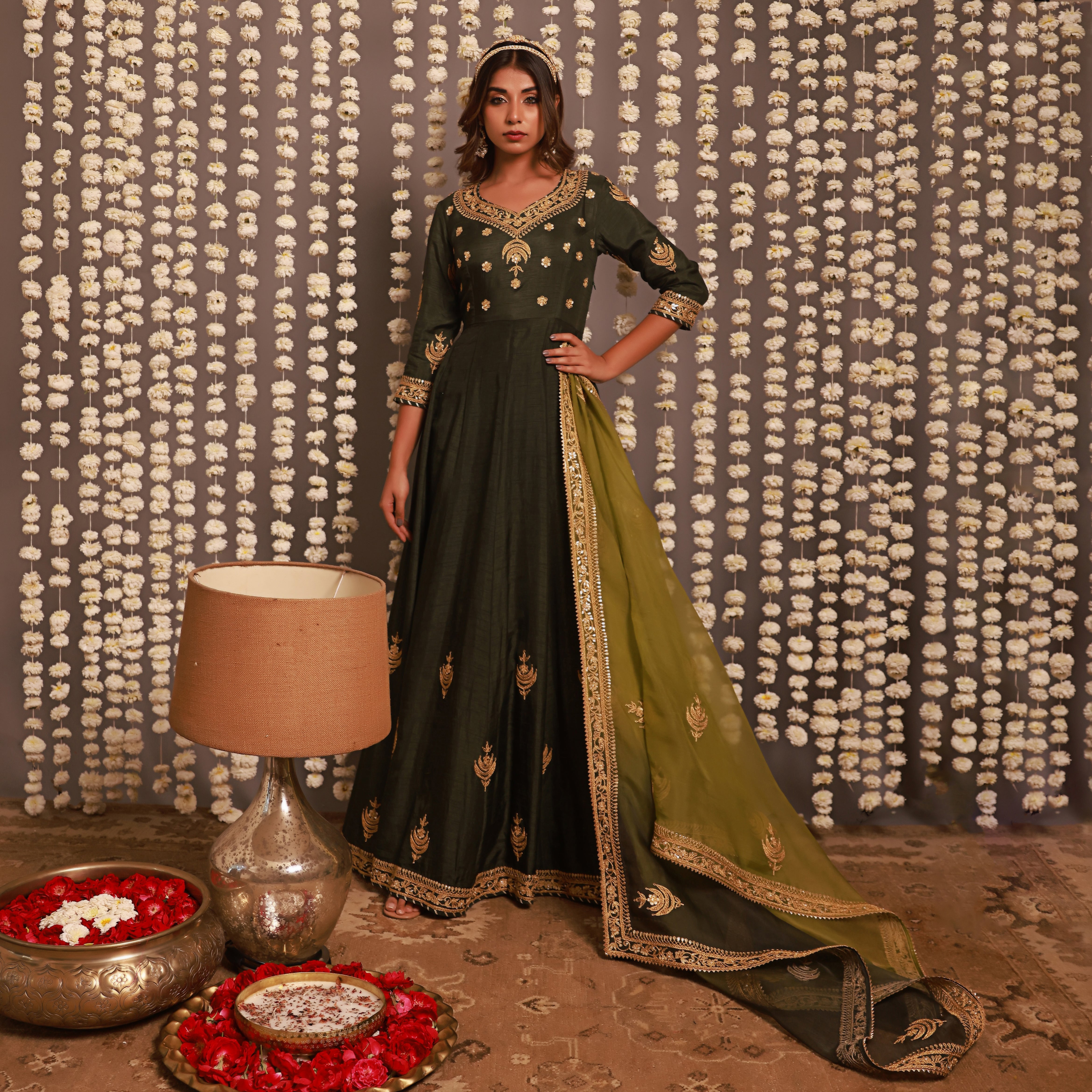 Green Anarkali Set