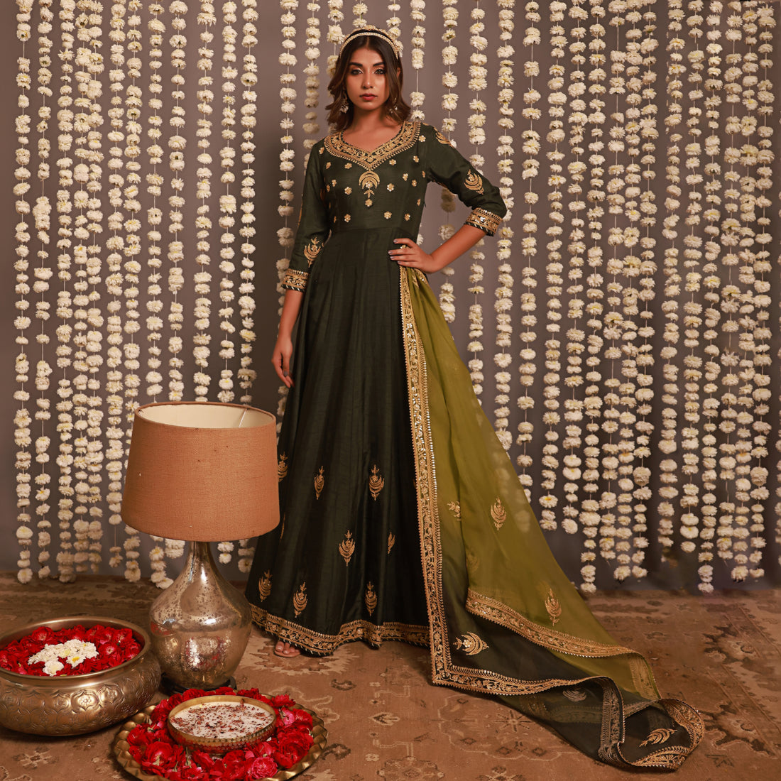 Green Anarkali Set
