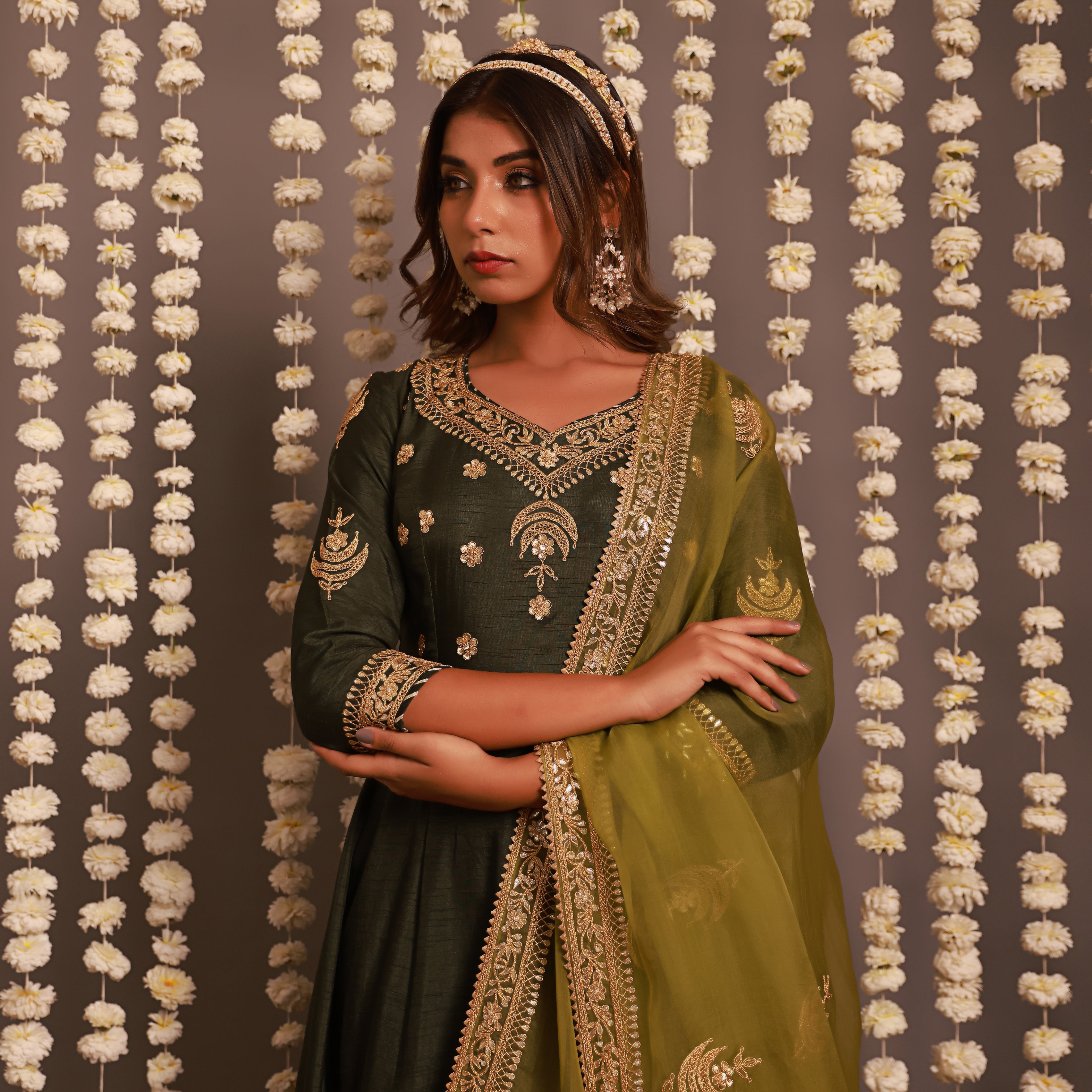 Green Anarkali Set