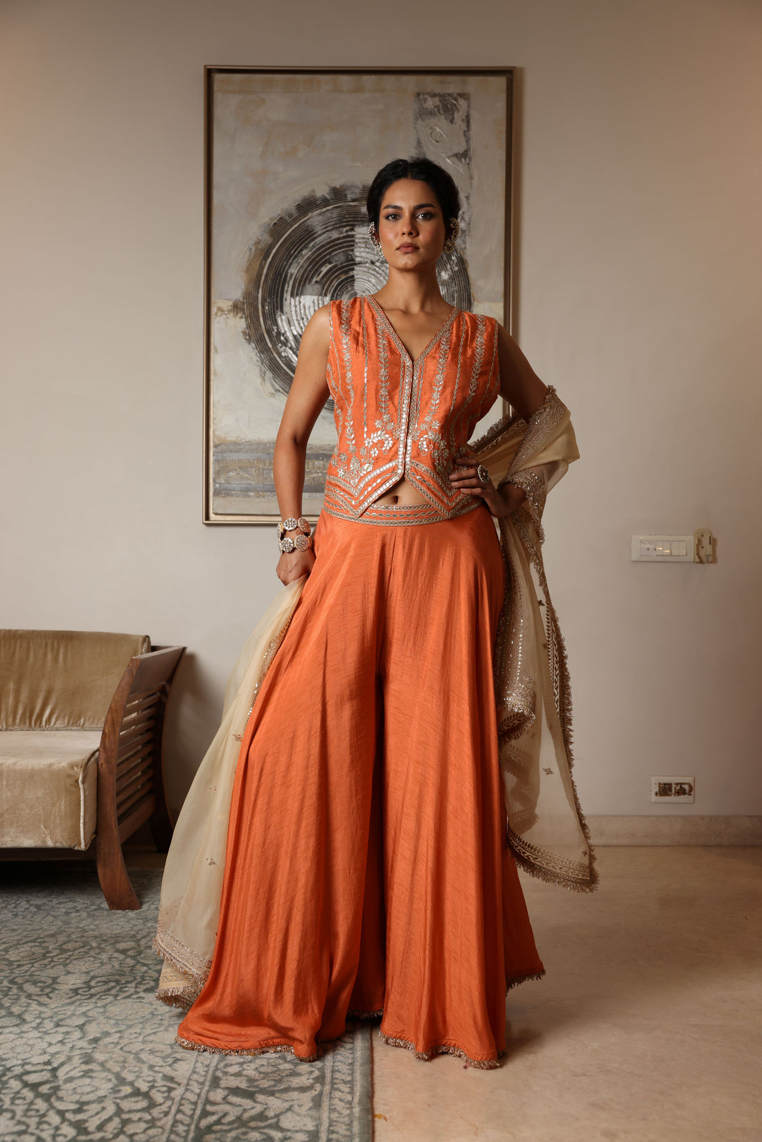 Embroidered Waistcoat Set
