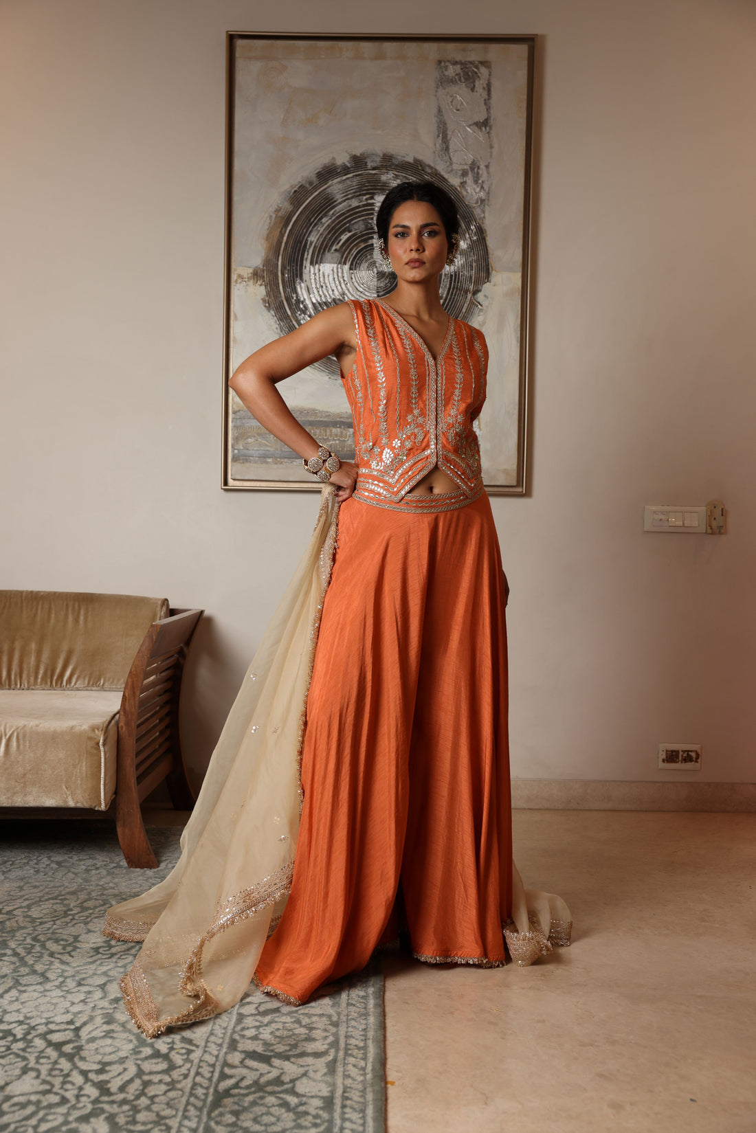Embroidered Waistcoat Set