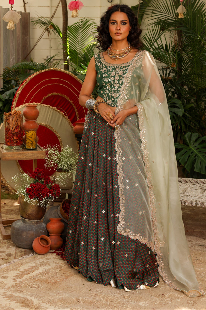 Block Print Lehenga Set