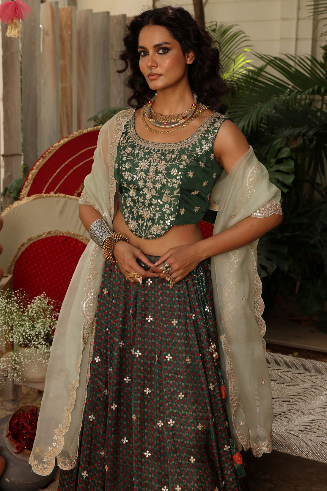 Block Print Lehenga Set