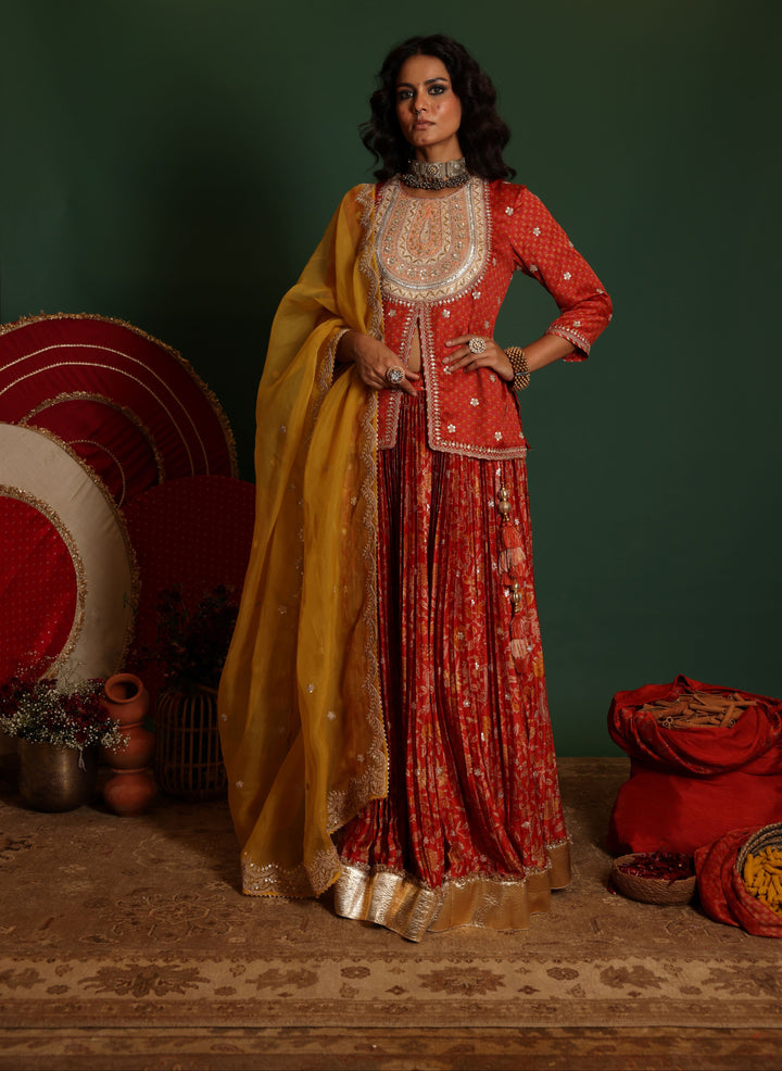 Block Print Lehenga Set