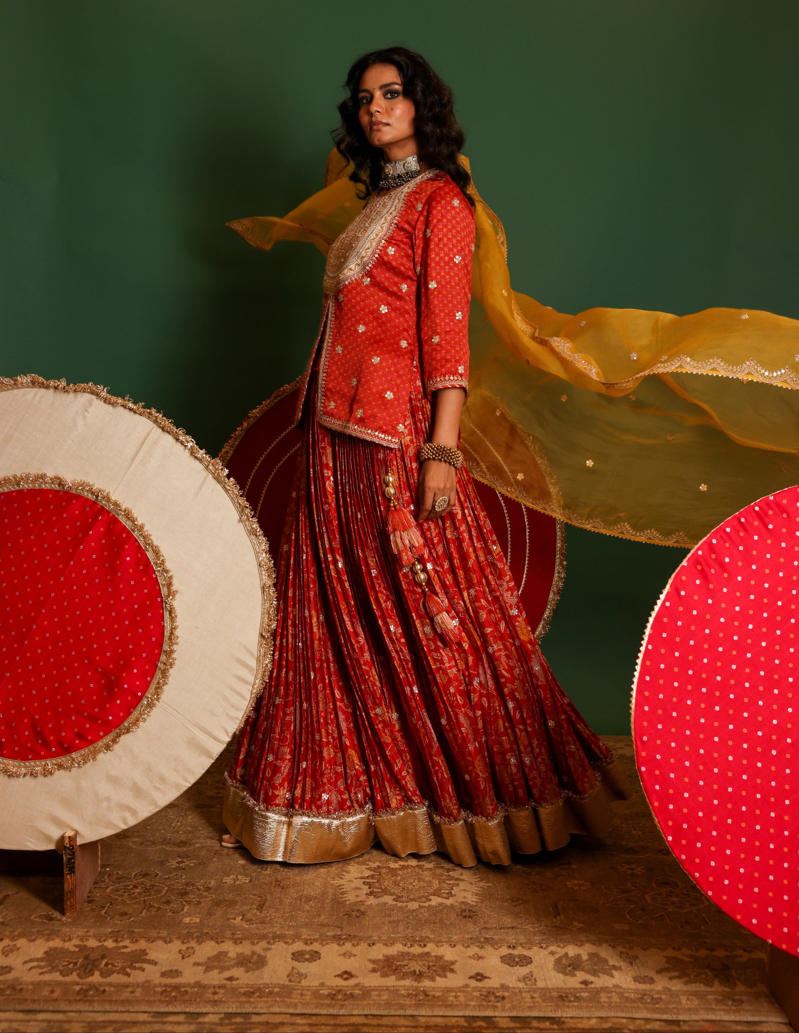 Block Print Lehenga Set