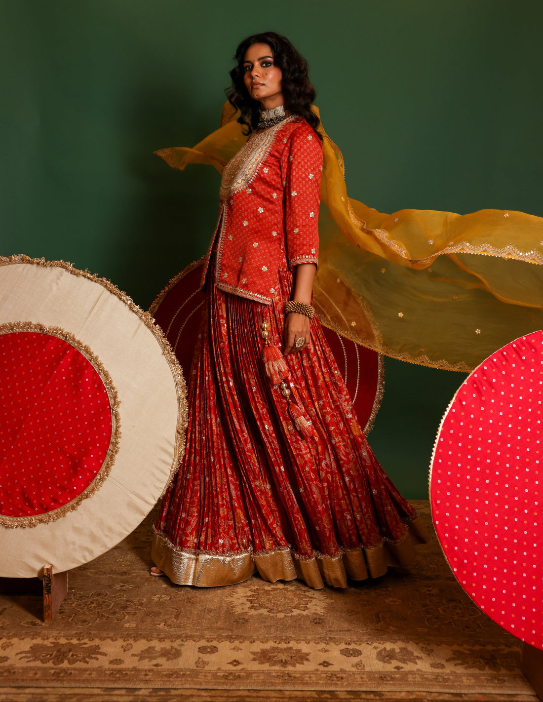 Block Print Lehenga Set