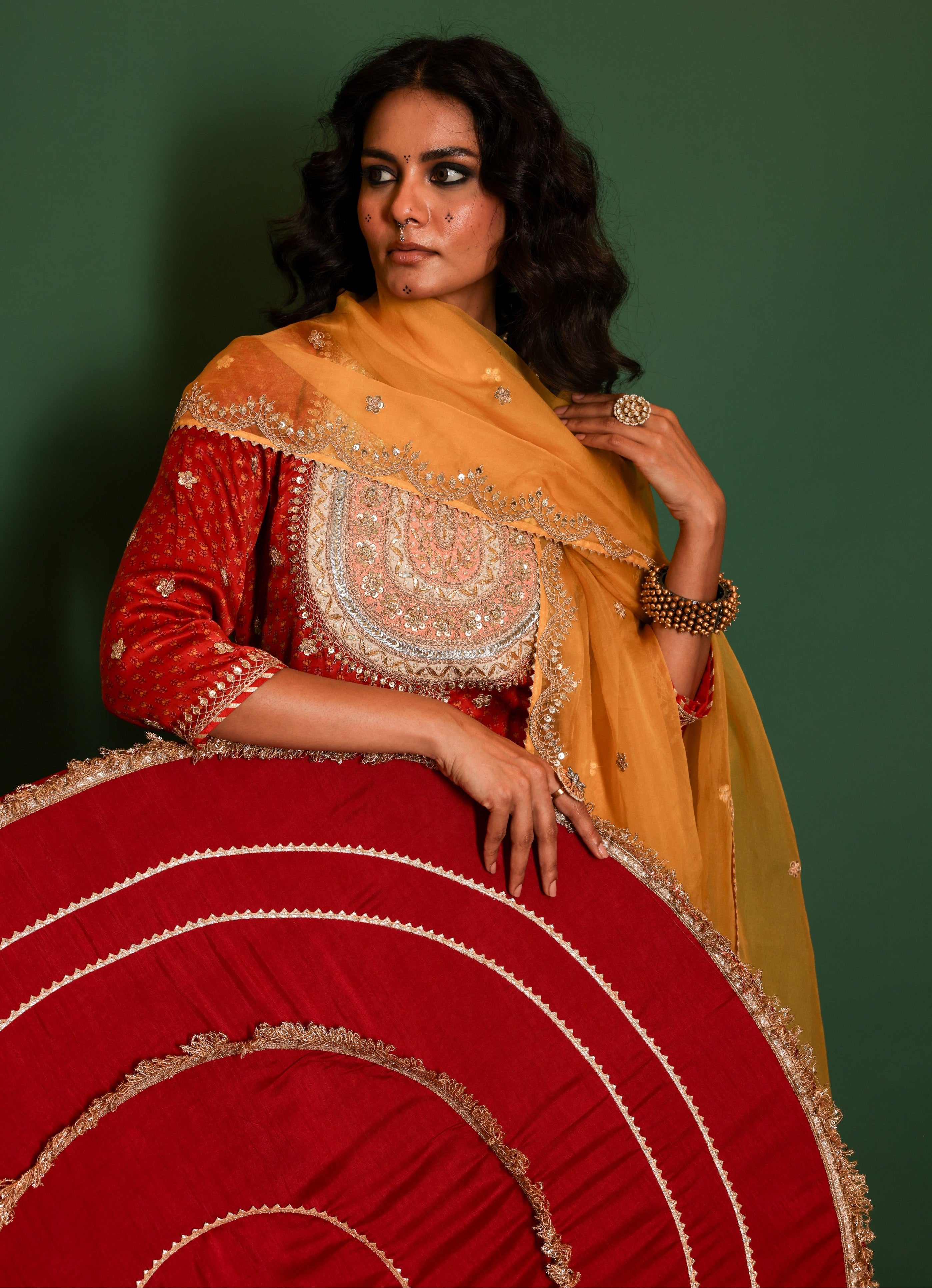 Block Print Lehenga Set