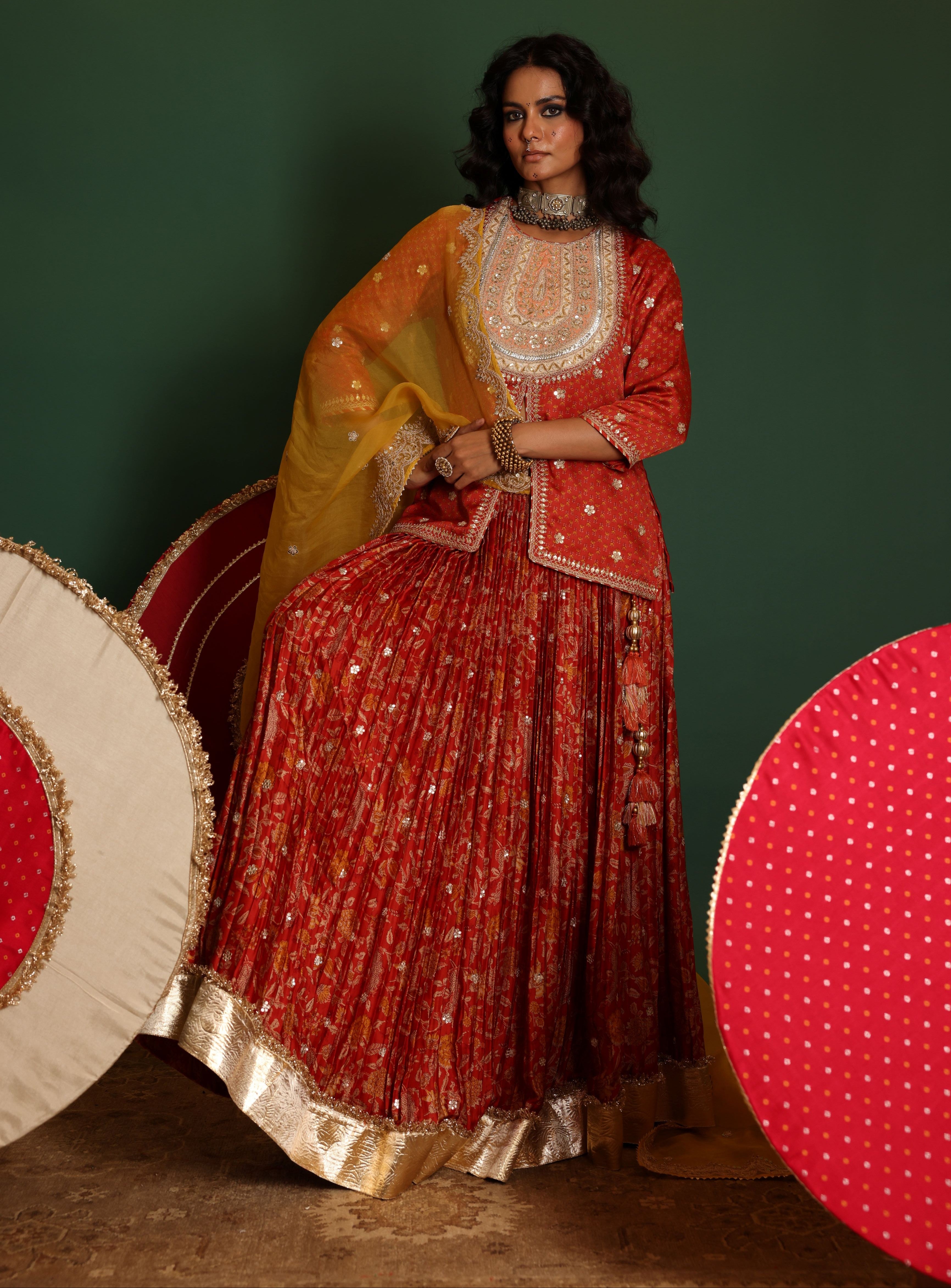 Block Print Lehenga Set