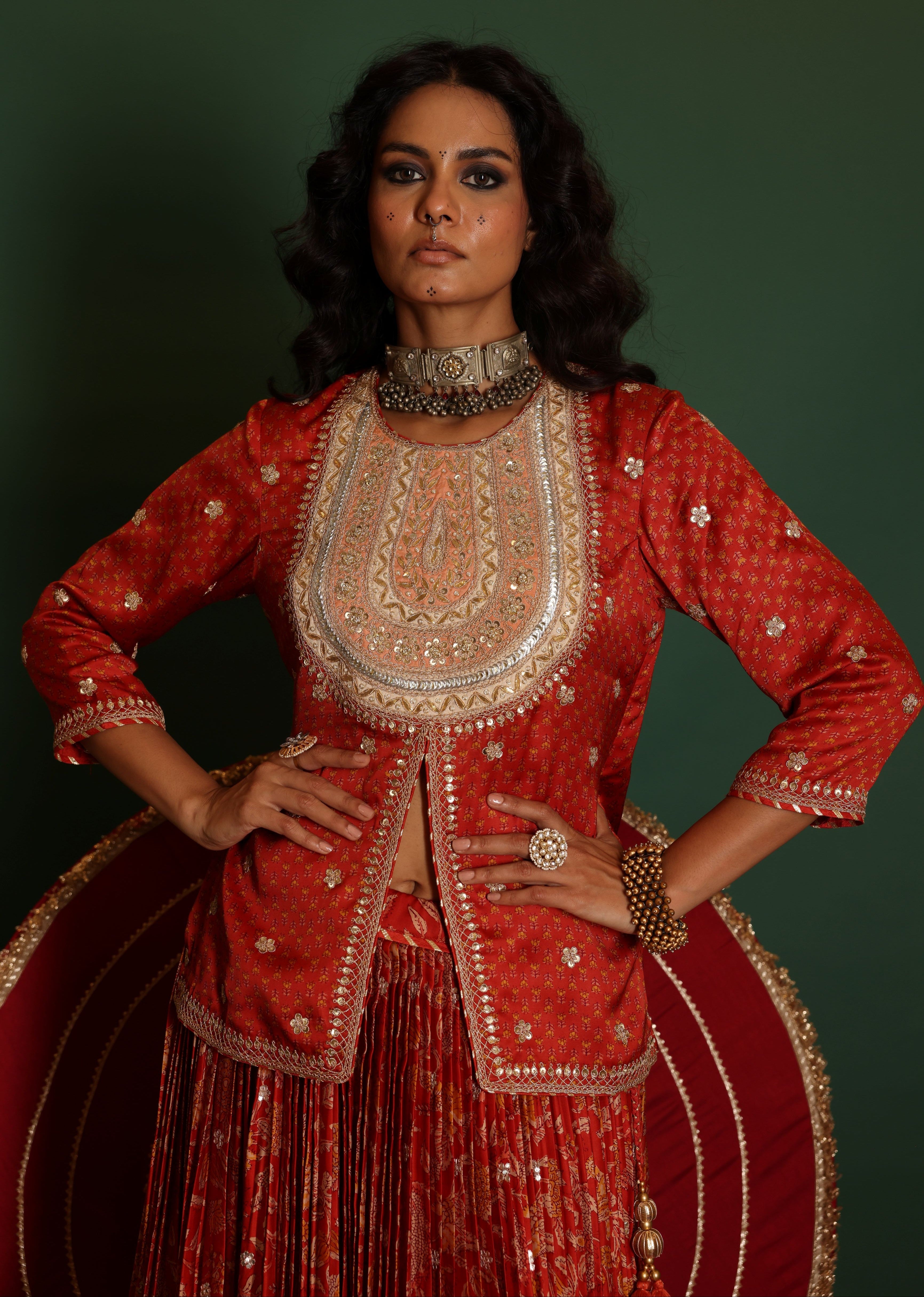 Block Print Lehenga Set
