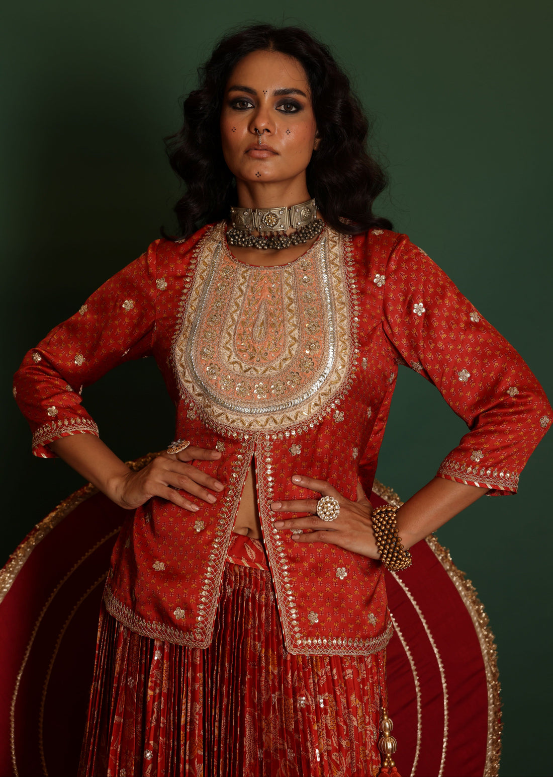 Block Print Lehenga Set
