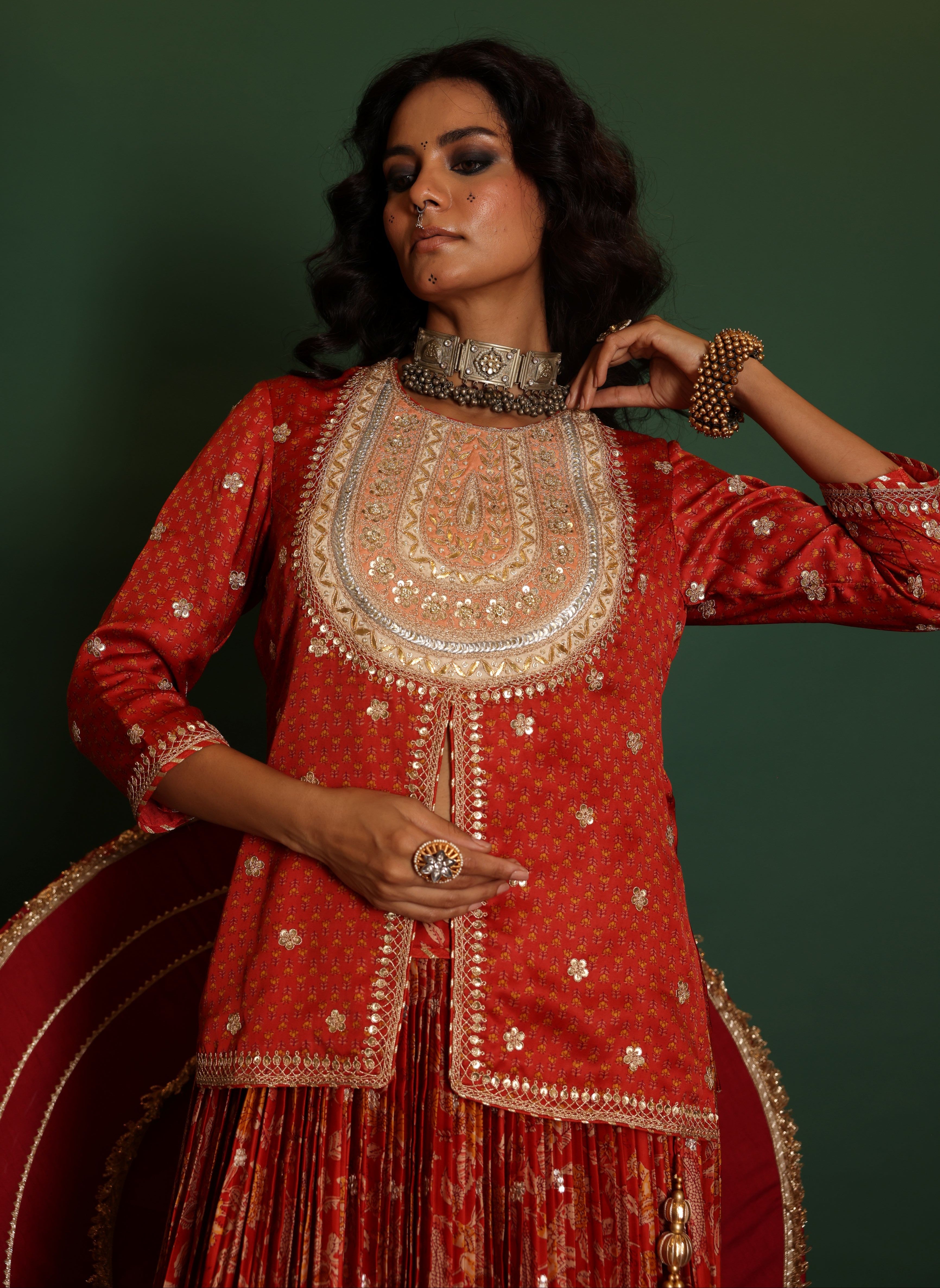 Block Print Lehenga Set