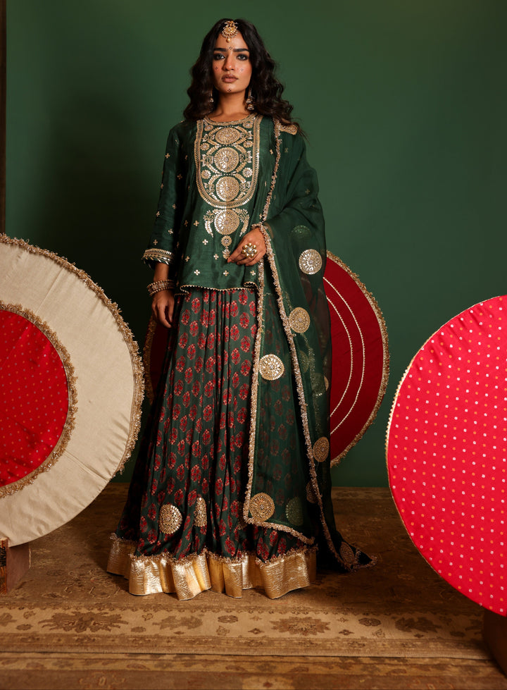 Block Print Lehenga Set