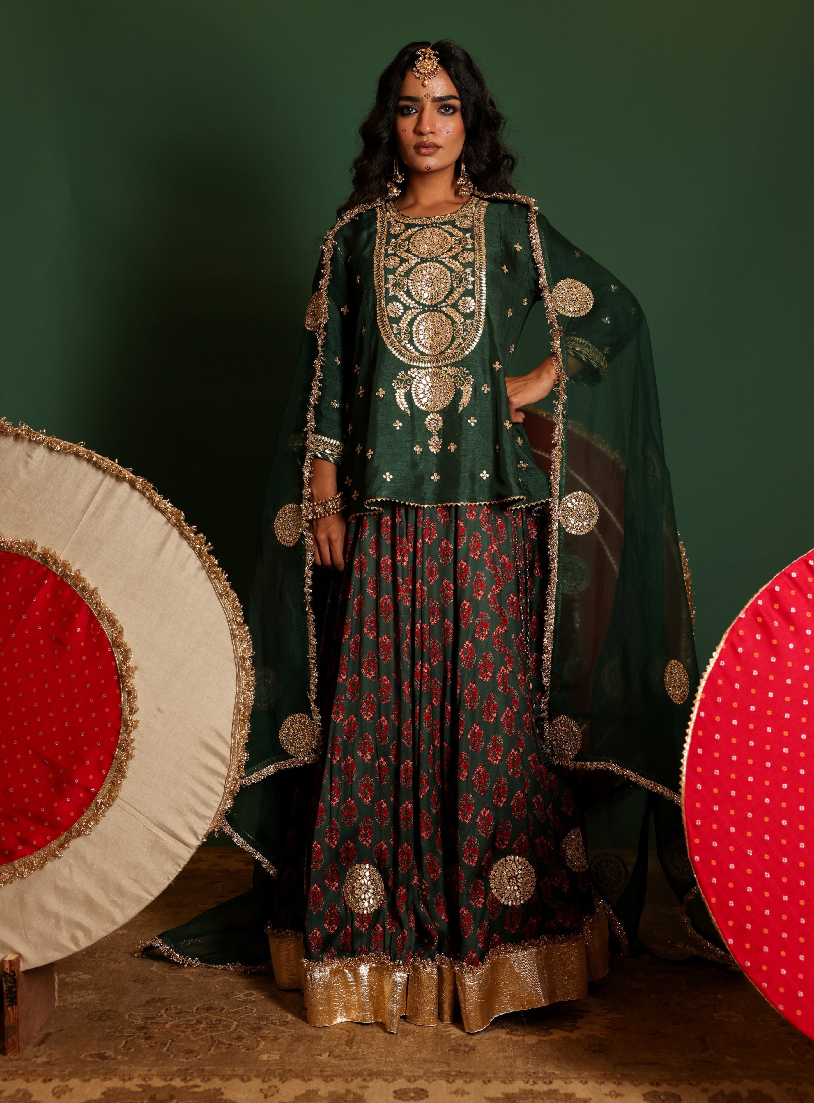 Block Print Lehenga Set