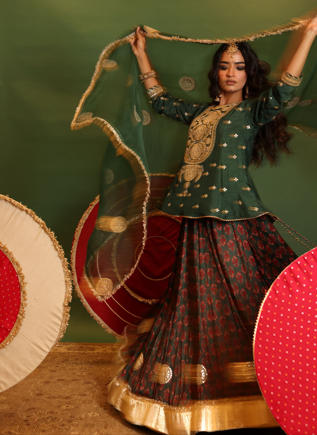 Block Print Lehenga Set