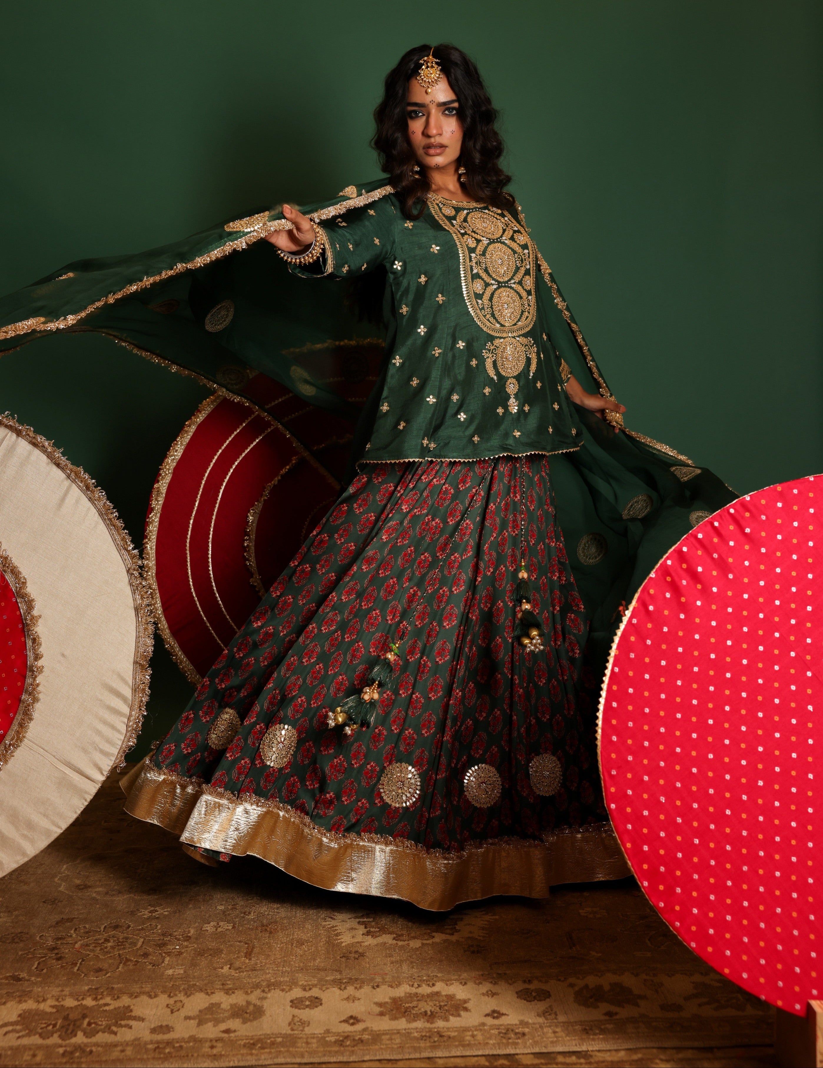 Block Print Lehenga Set