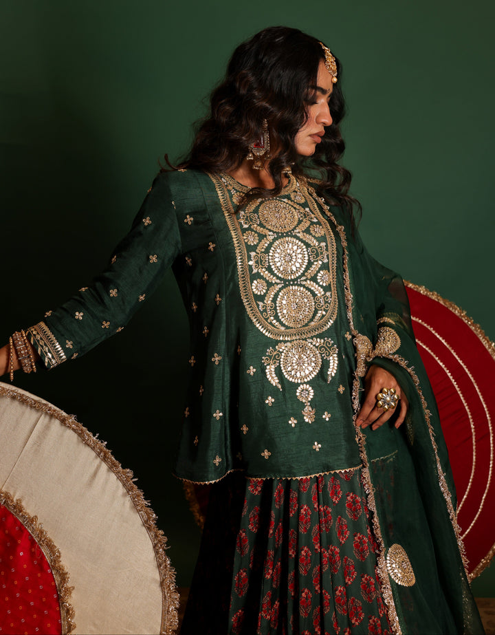 Block Print Lehenga Set