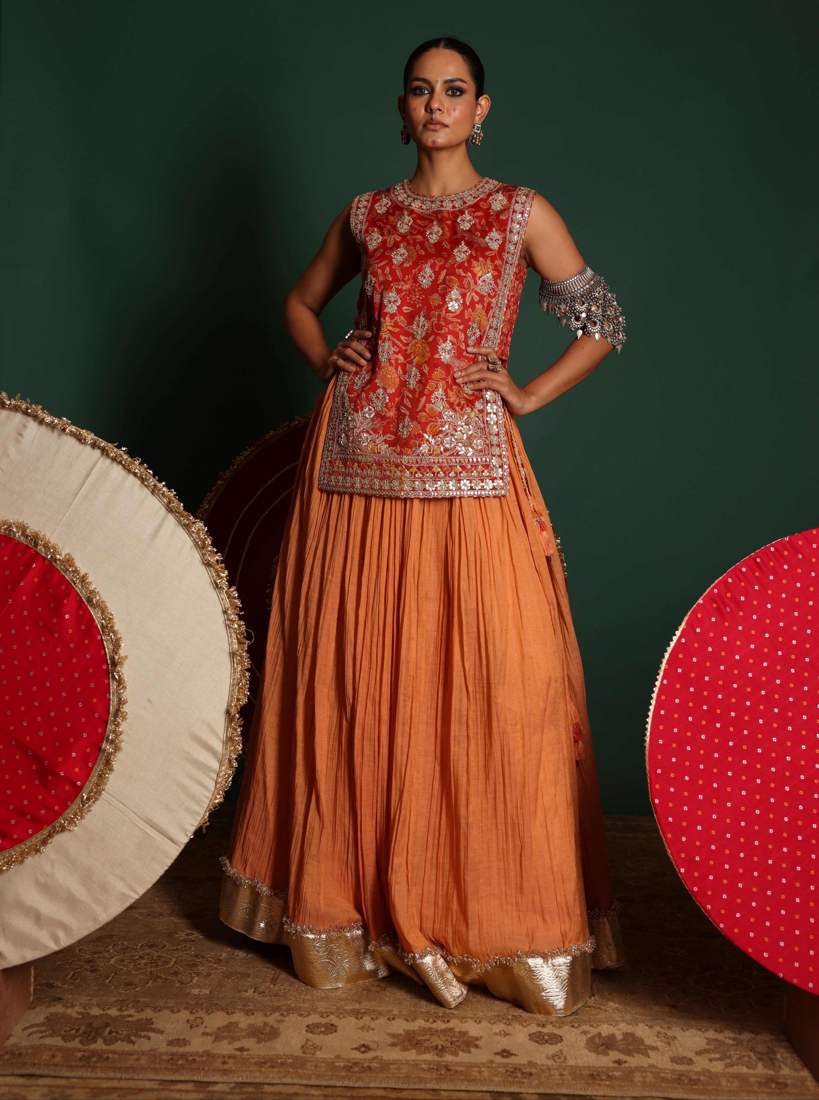 Ethnic Bib Top Set