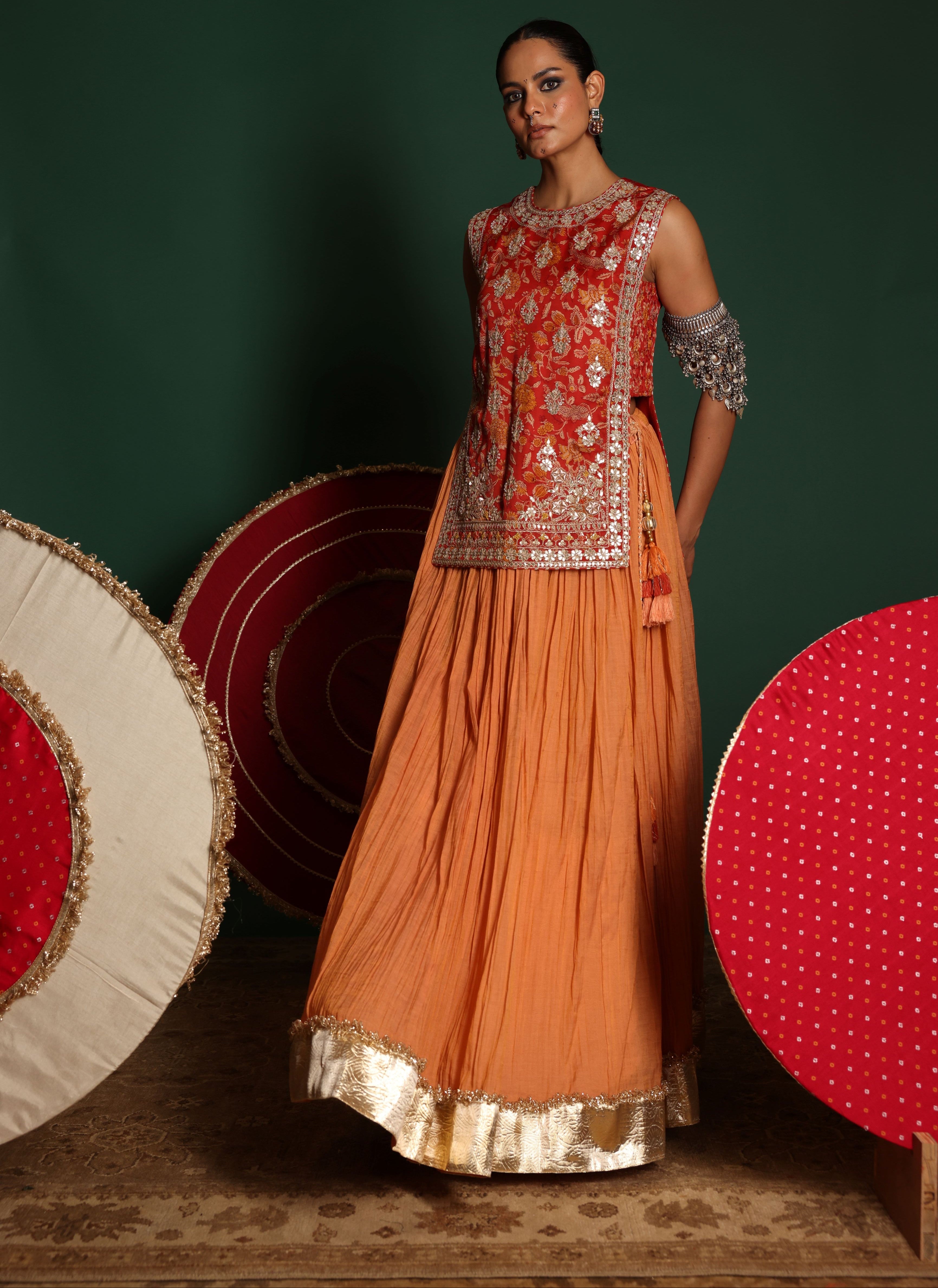 Ethnic Bib Top Set