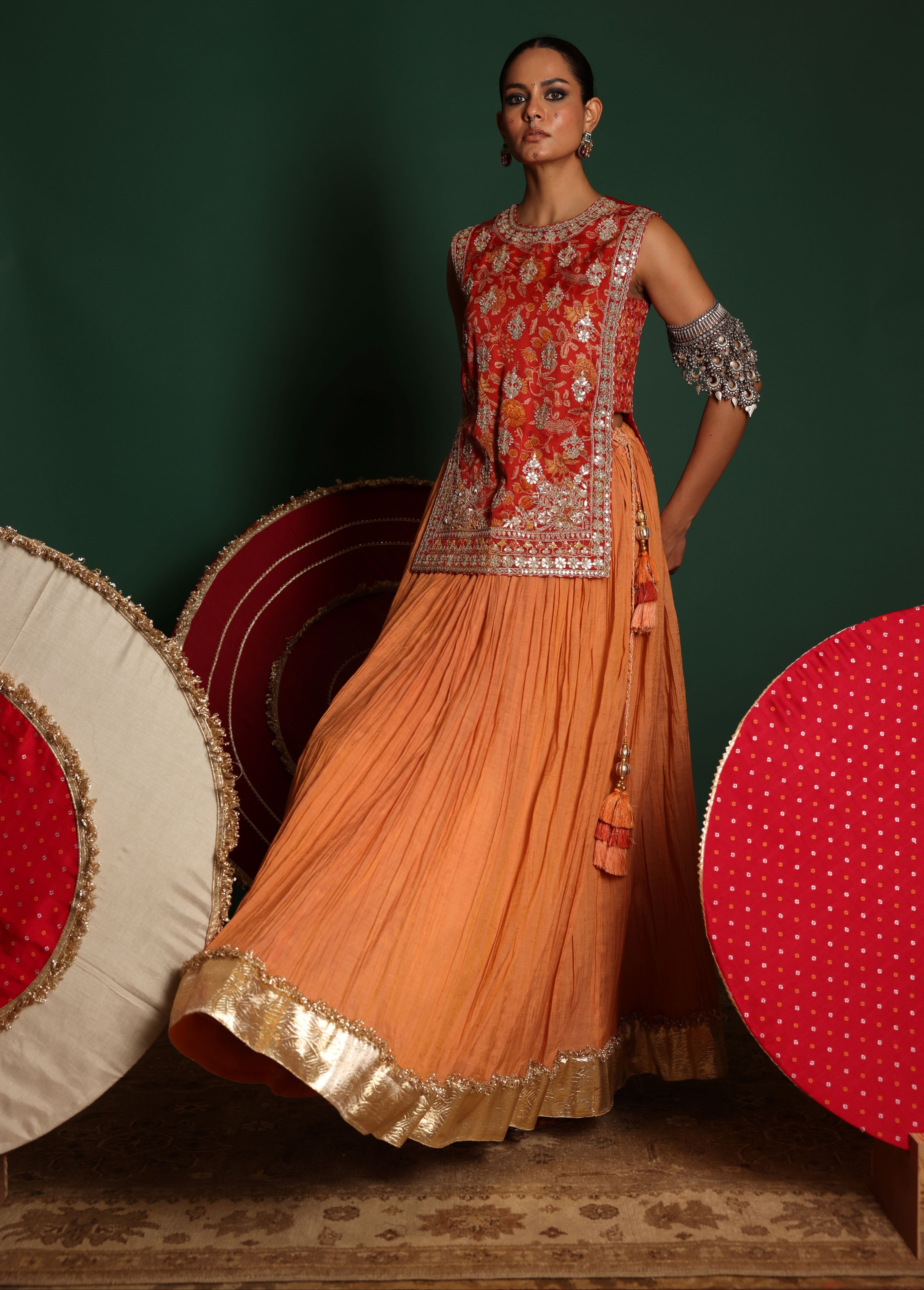 Ethnic Bib Top Set