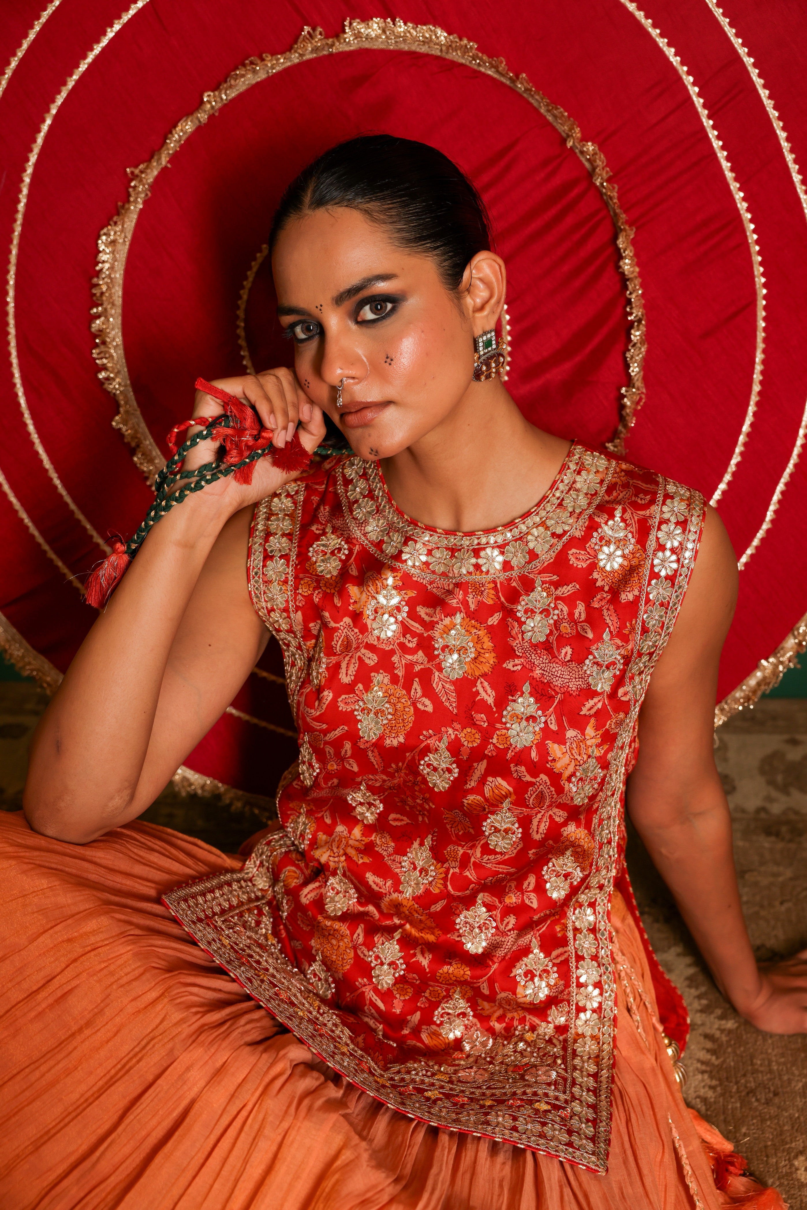 Ethnic Bib Top Set