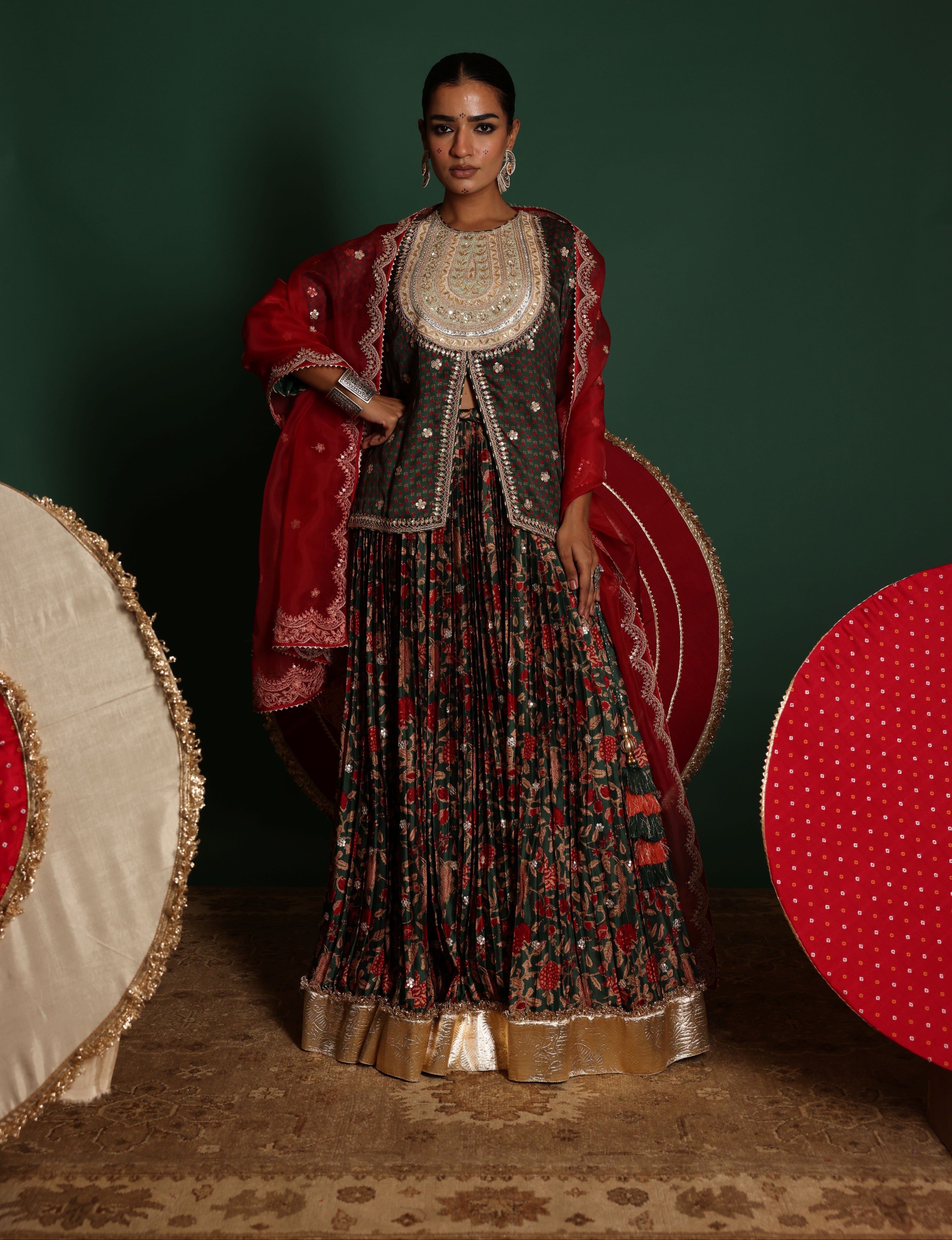 Block Print Lehenga Set