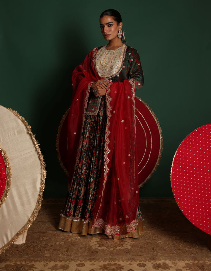 Block Print Lehenga Set