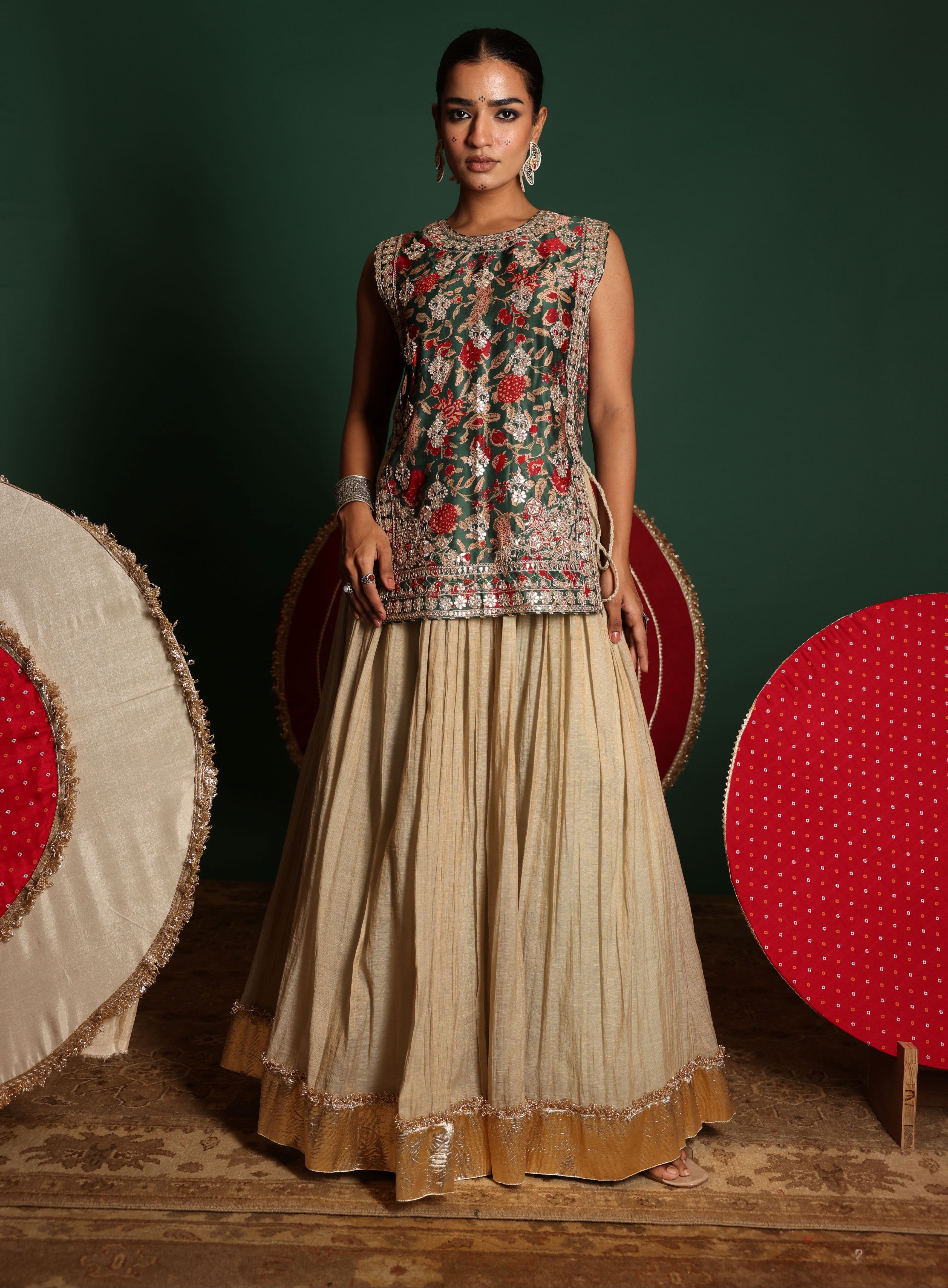 Ethnic Bib Top Set