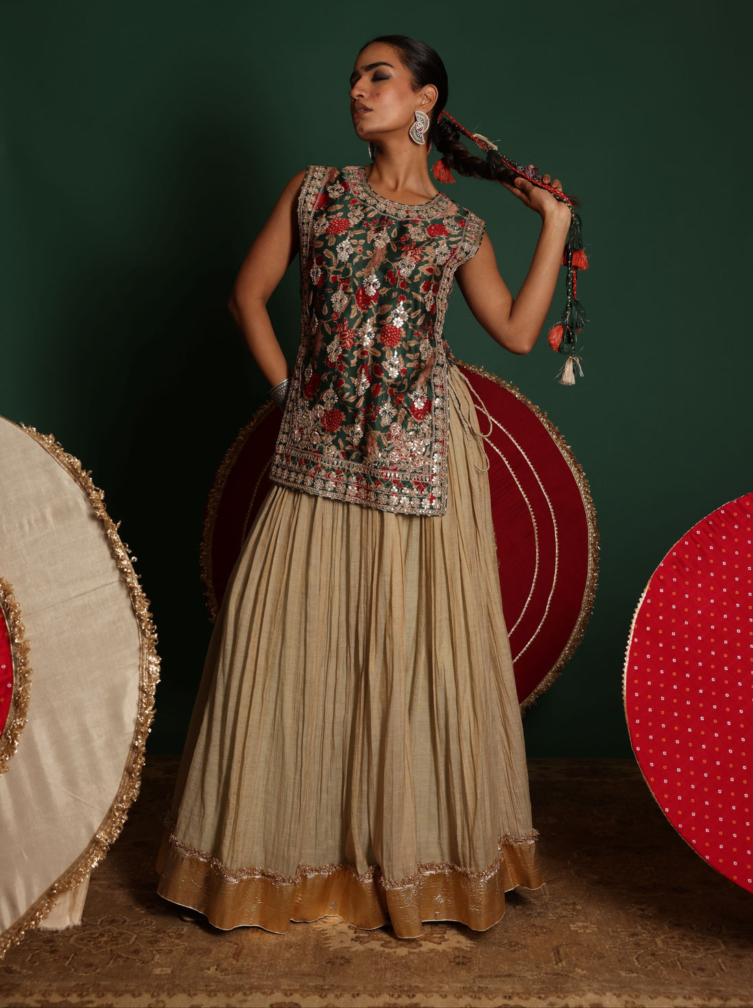 Ethnic Bib Top Set