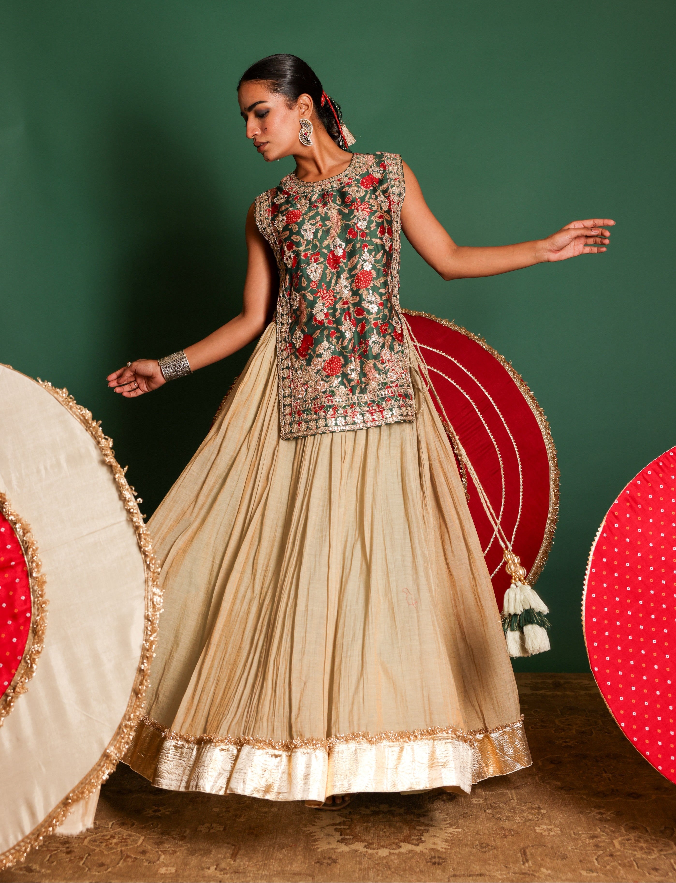 Ethnic Bib Top Set