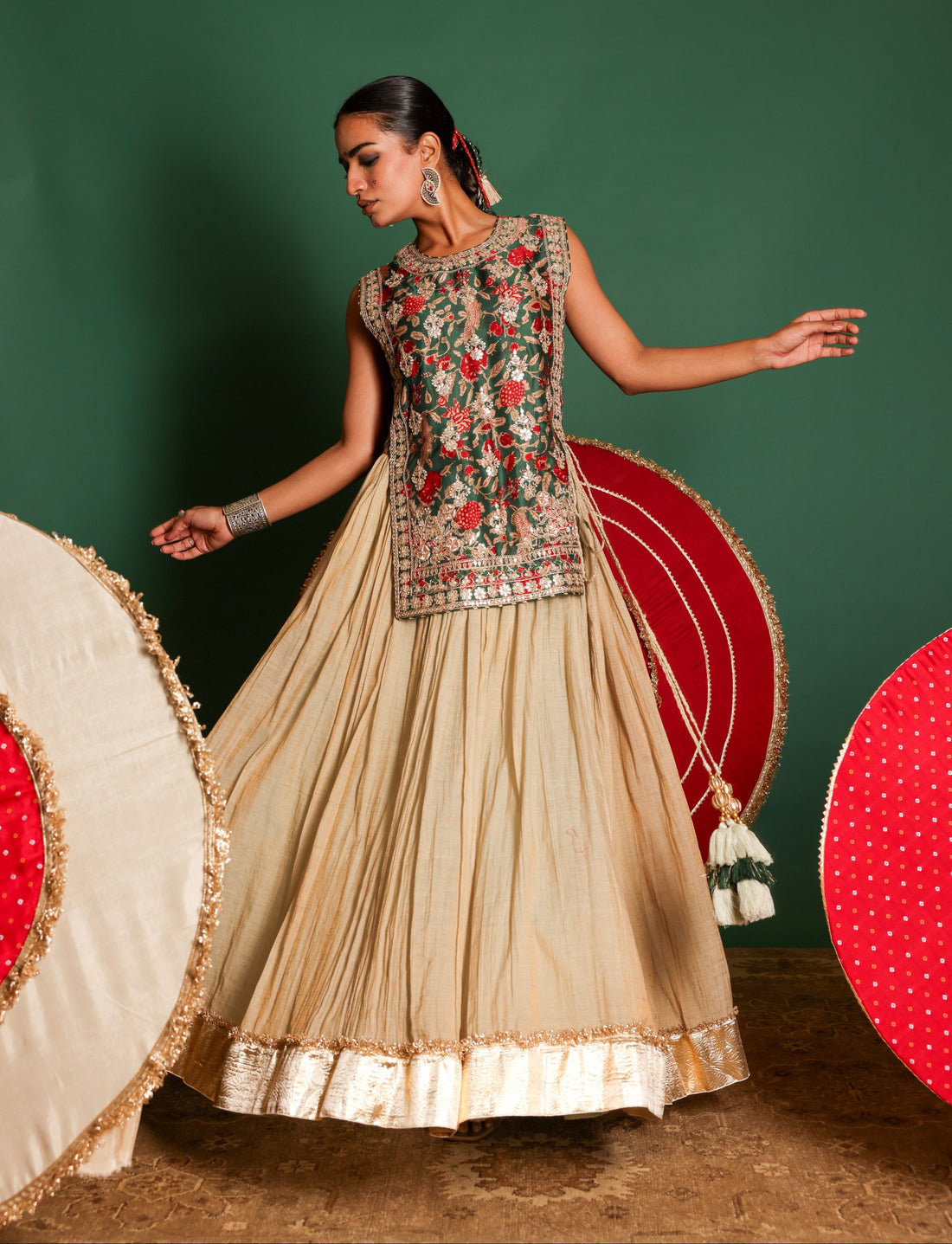 Ethnic Bib Top Set
