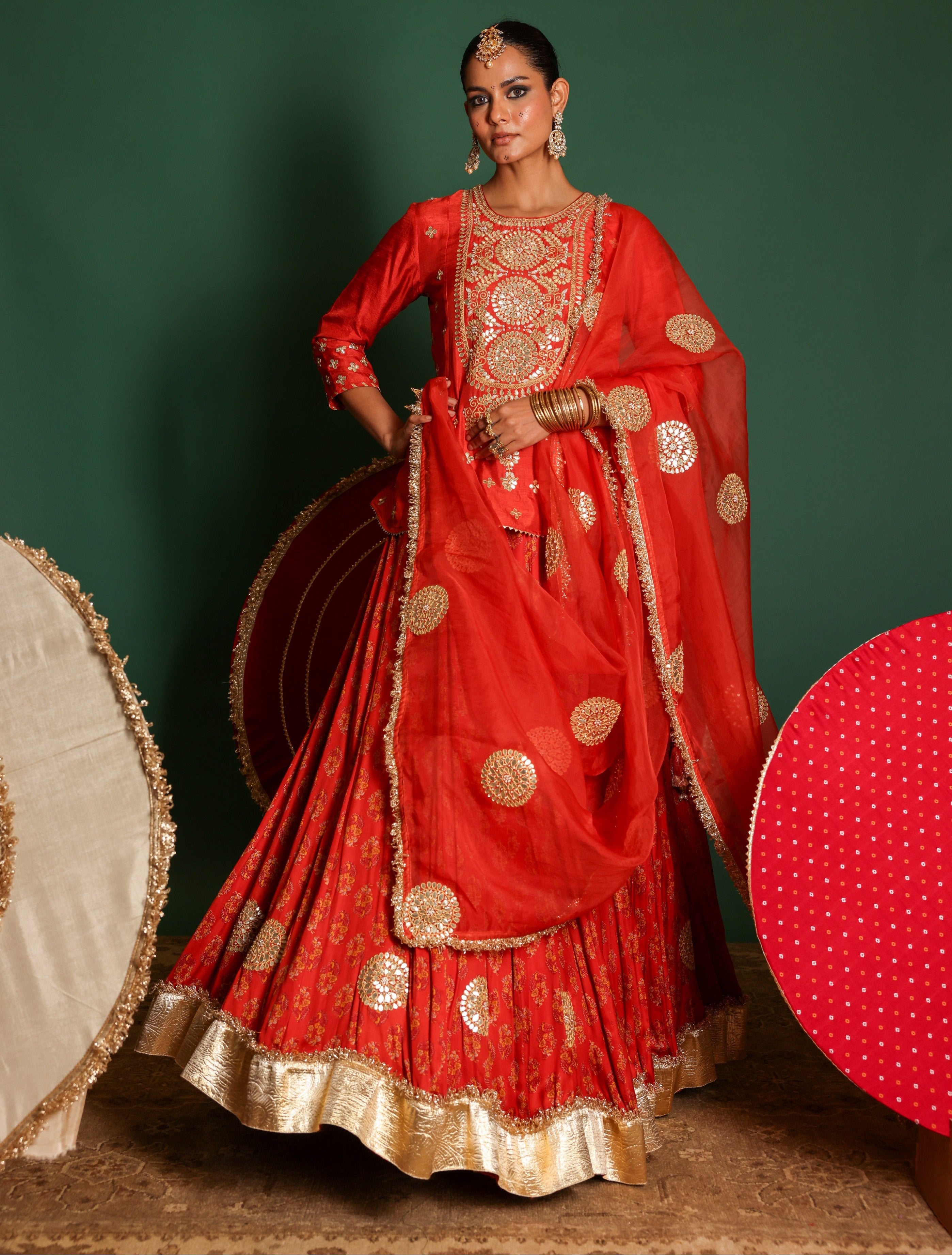 Block Print Lehenga Set