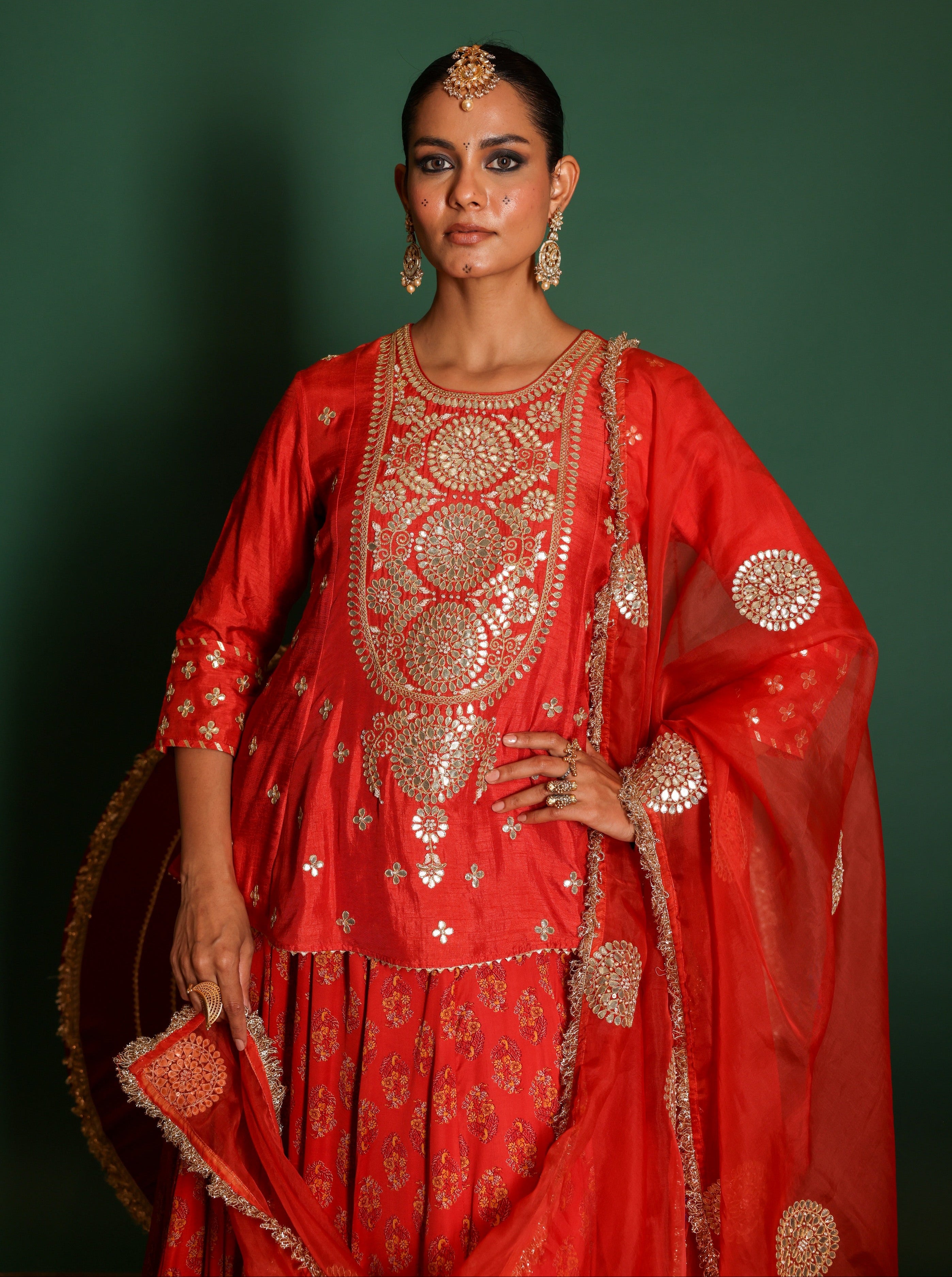Block Print Lehenga Set