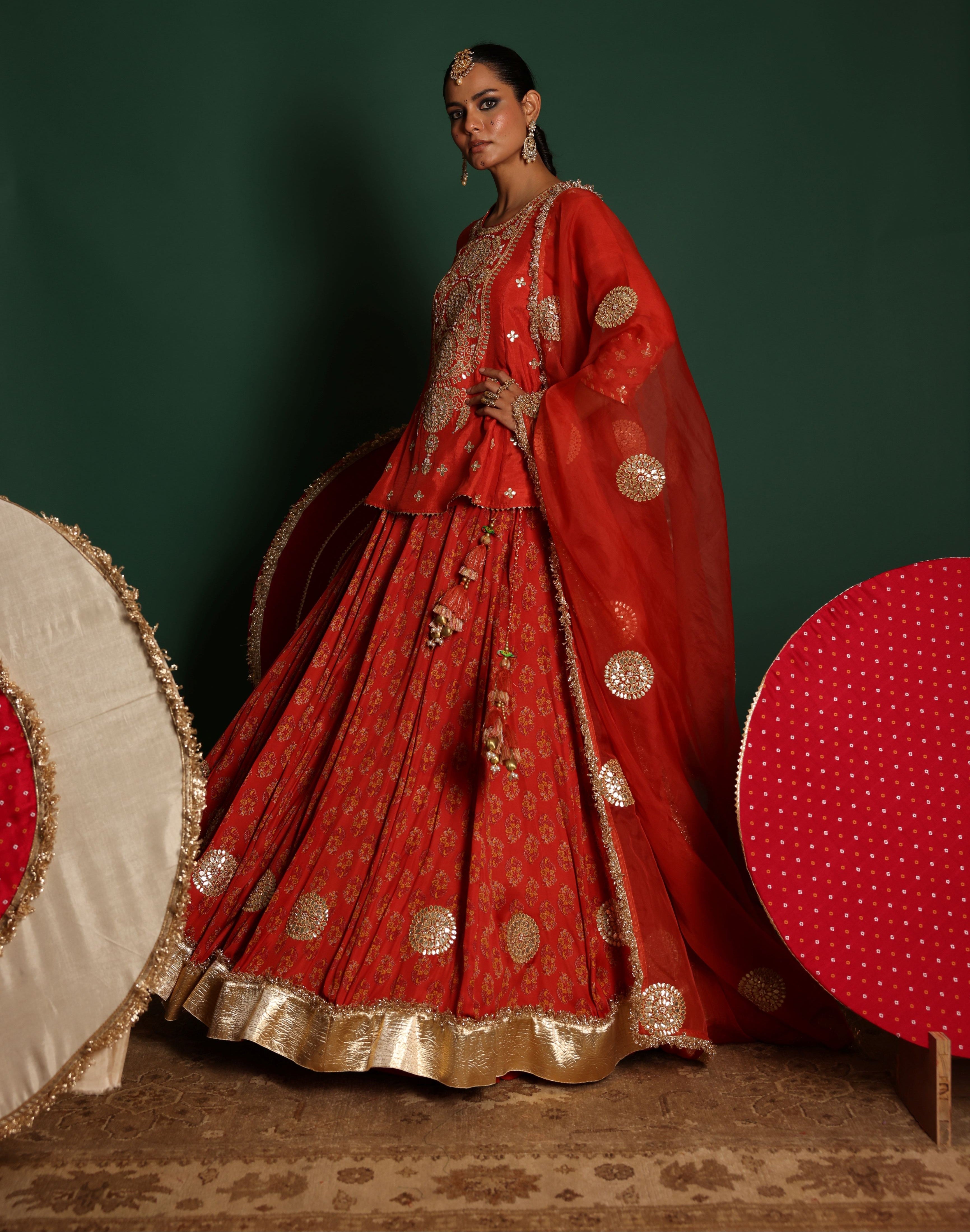 Block Print Lehenga Set