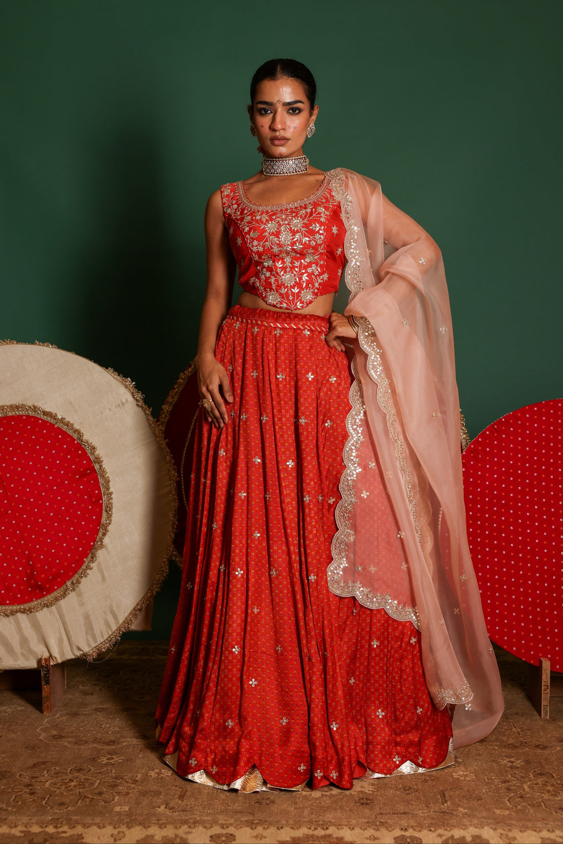 Block Print Lehenga Set