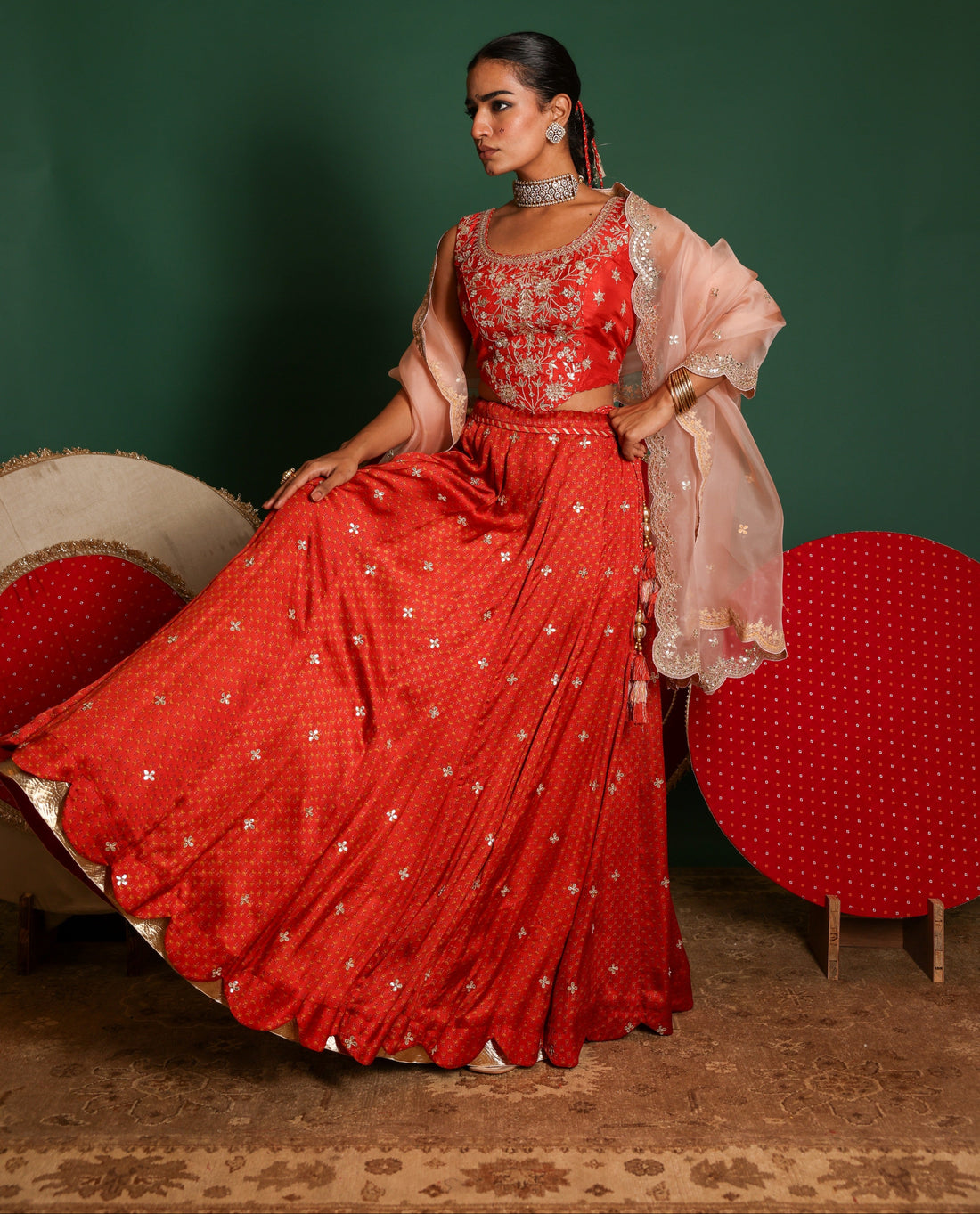 Block Print Lehenga Set