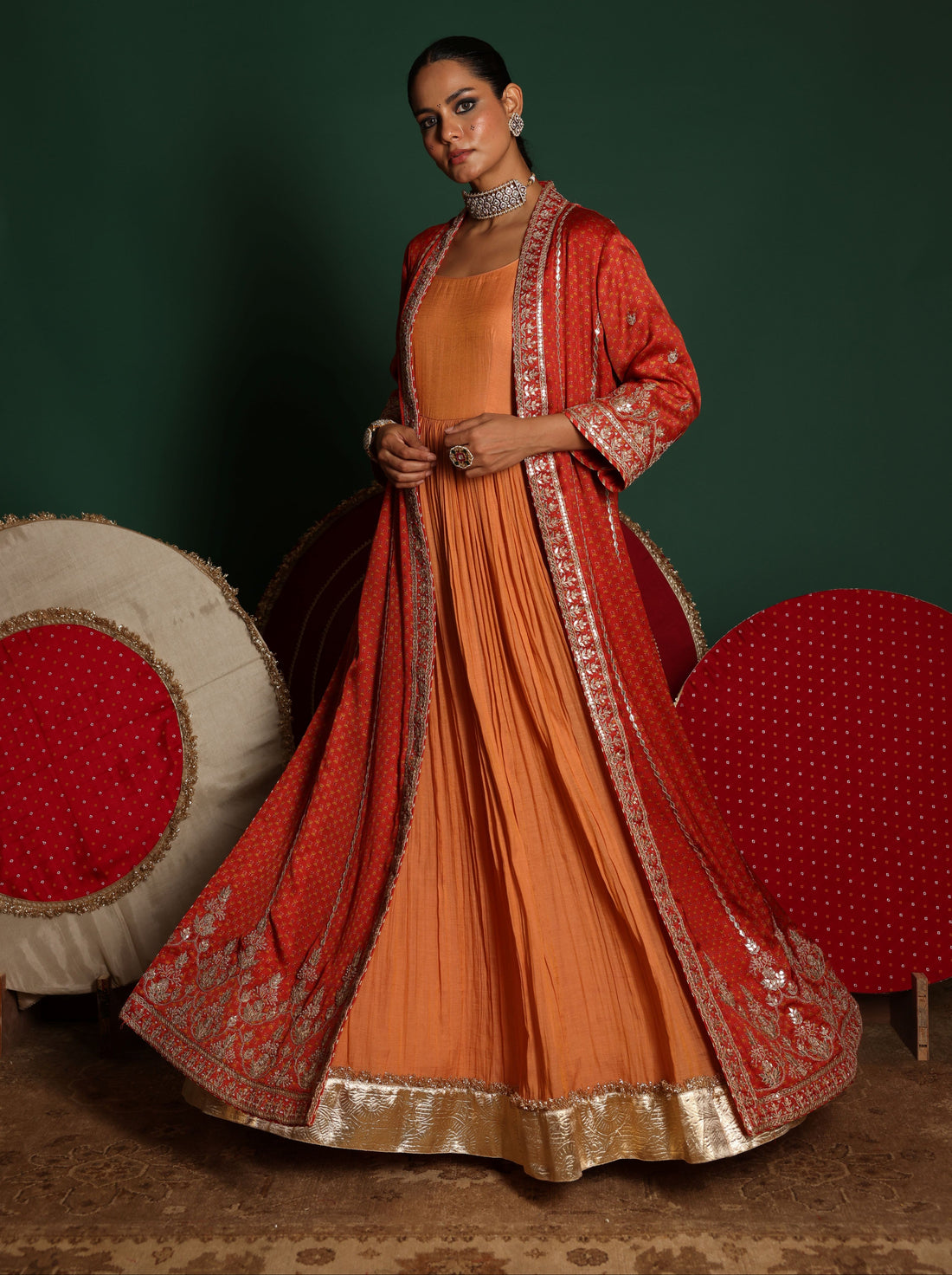 Embroidered Jacket Set