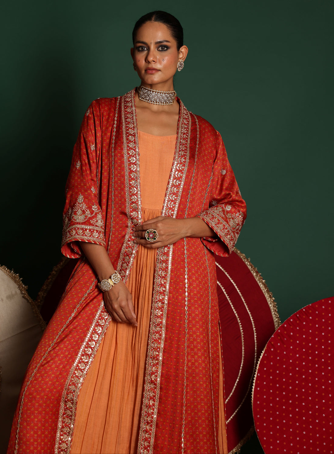 Embroidered Jacket Set