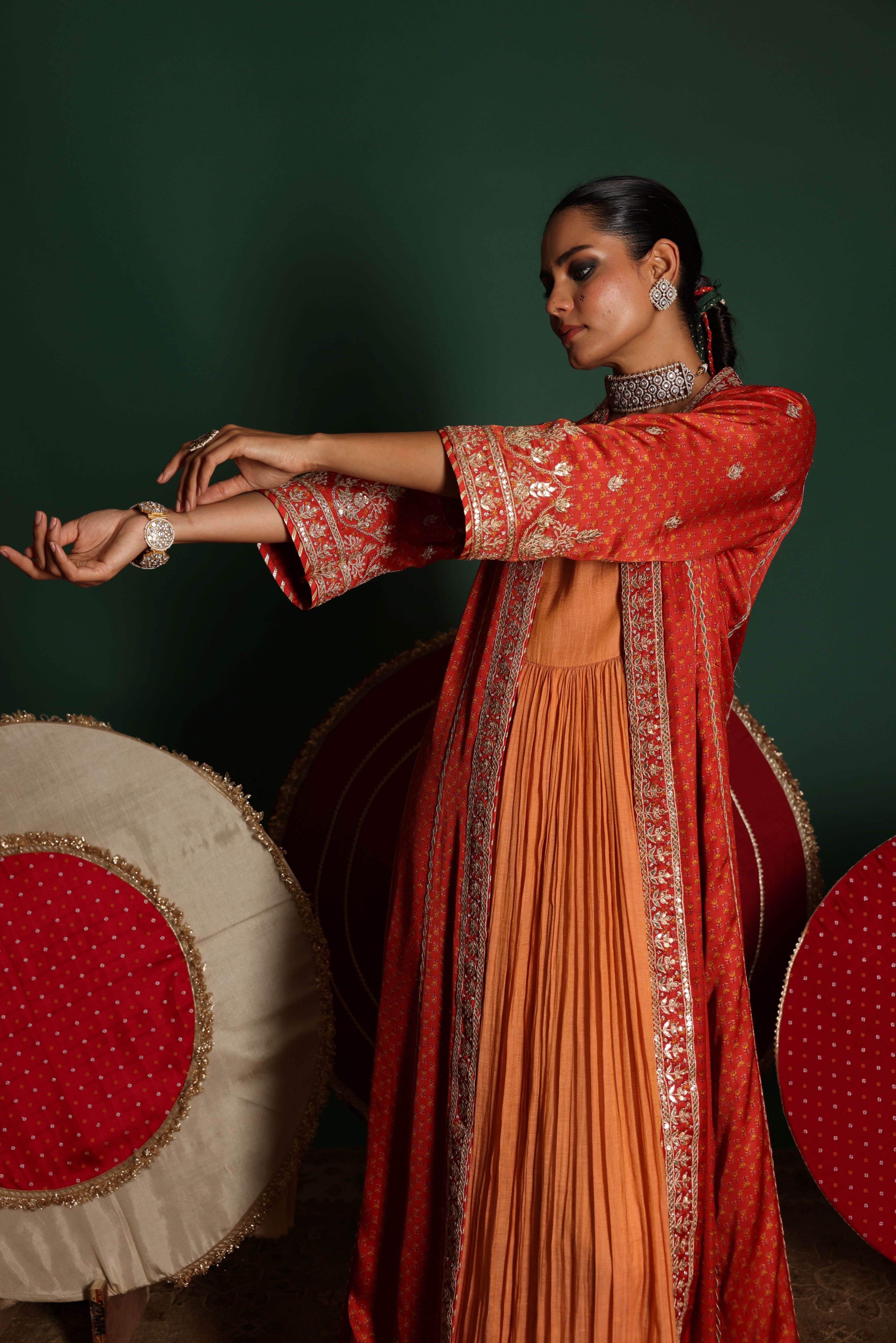 Embroidered Jacket Set