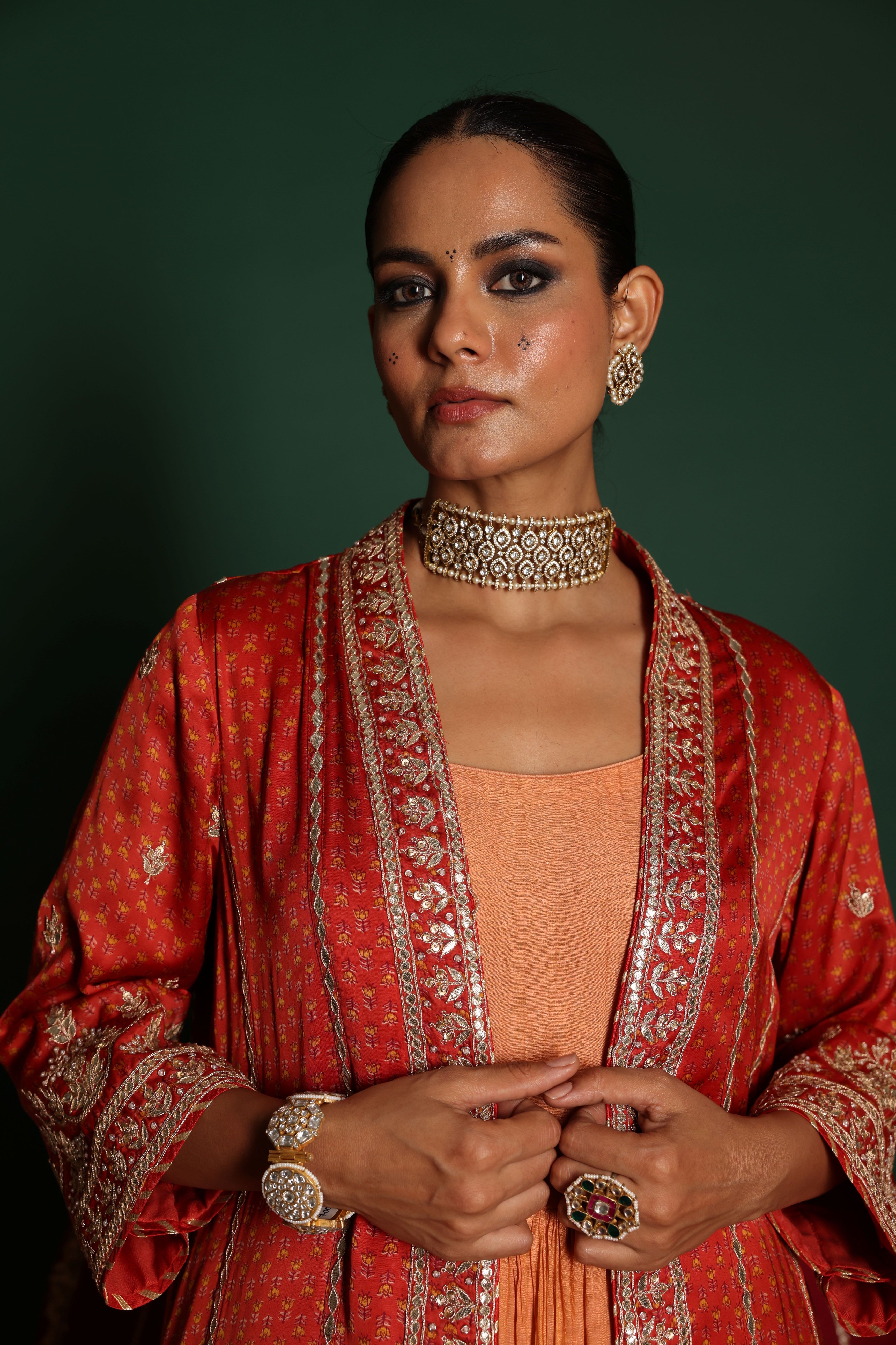 Embroidered Jacket Set