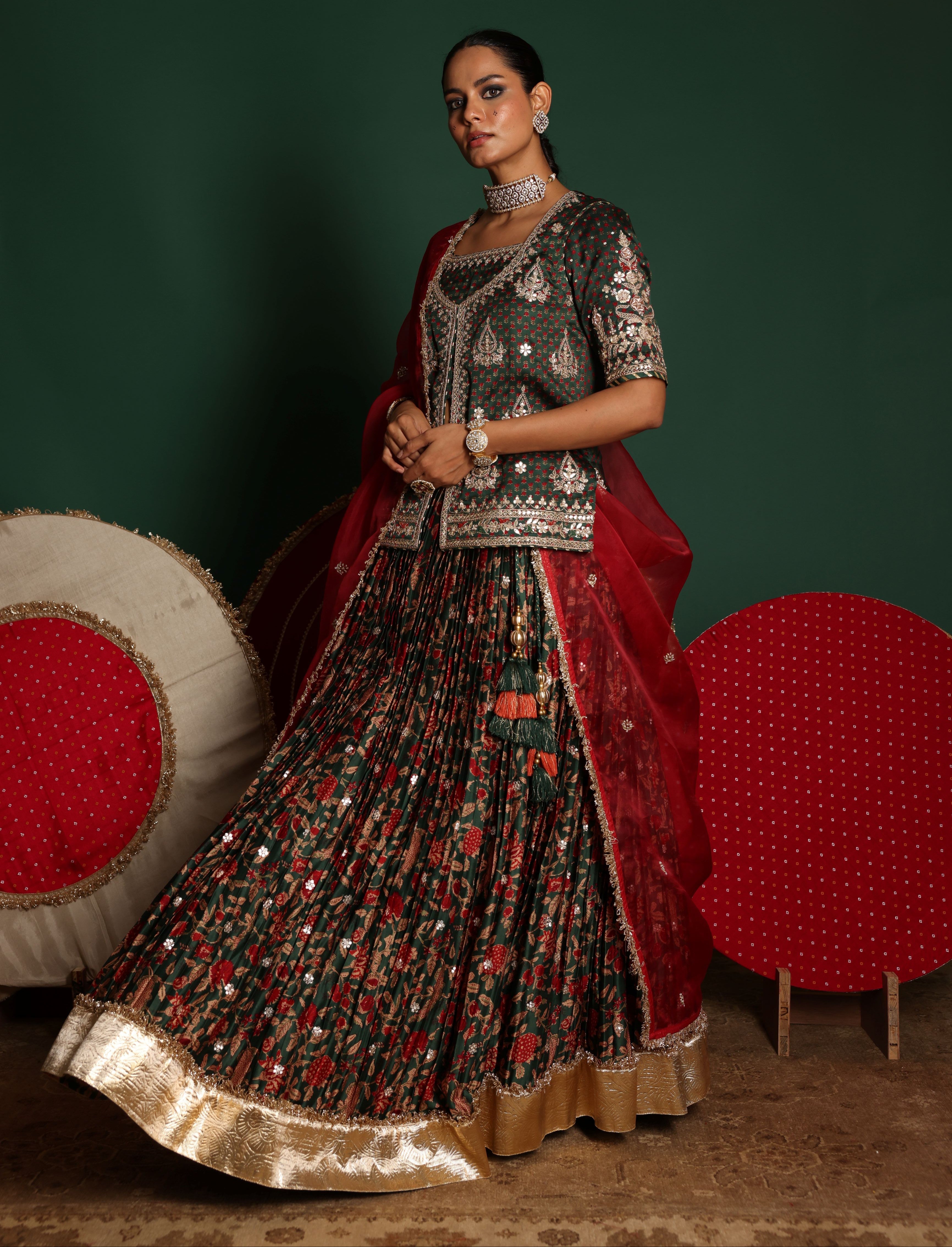 Block Print Lehenga Set