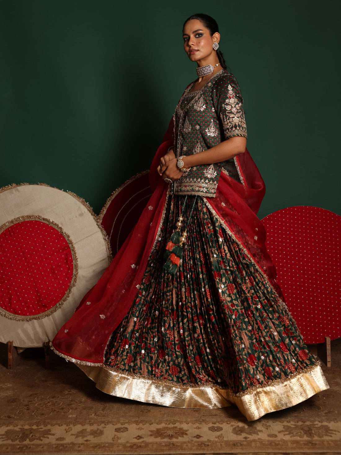 Block Print Lehenga Set