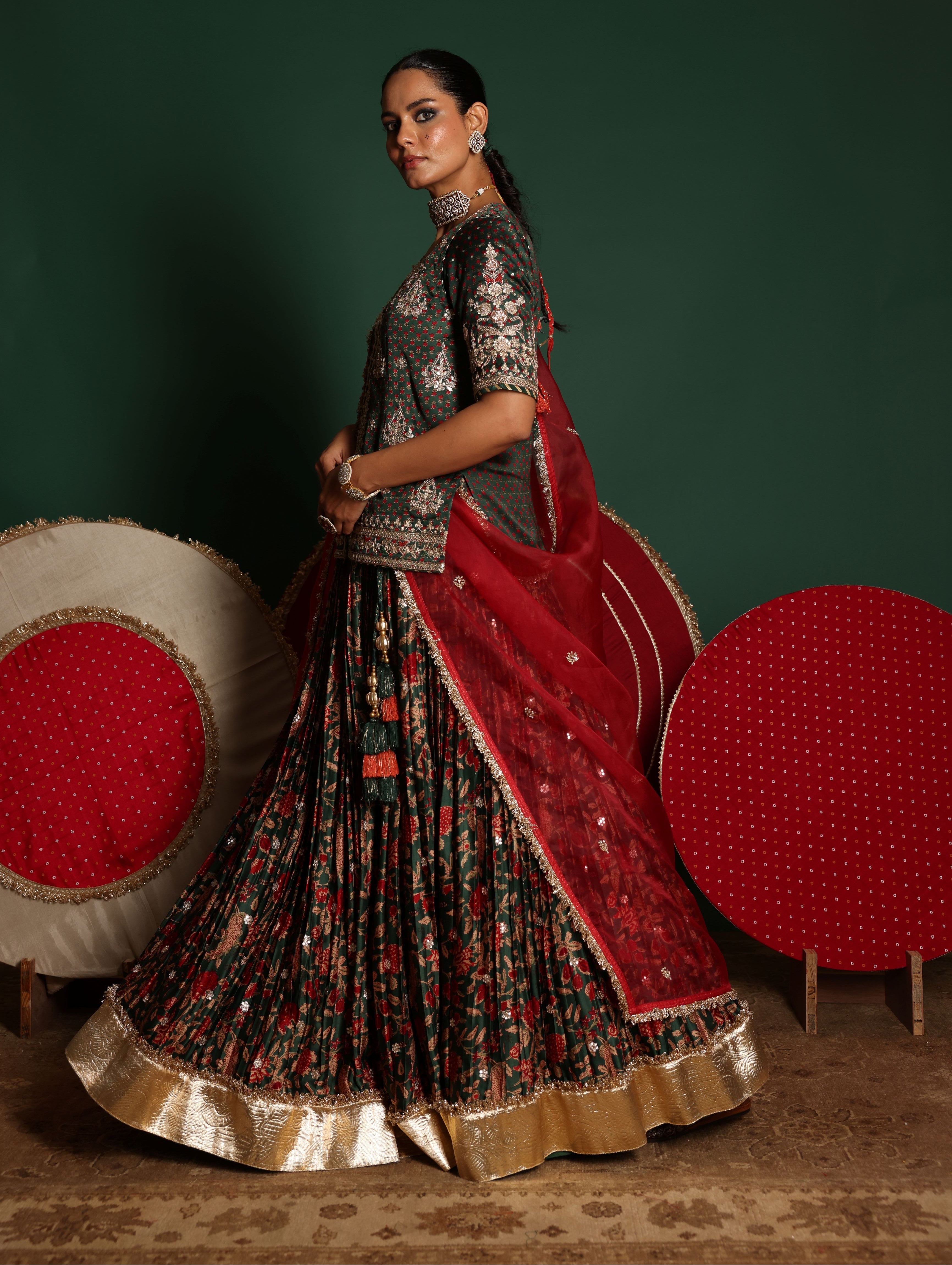 Block Print Lehenga Set