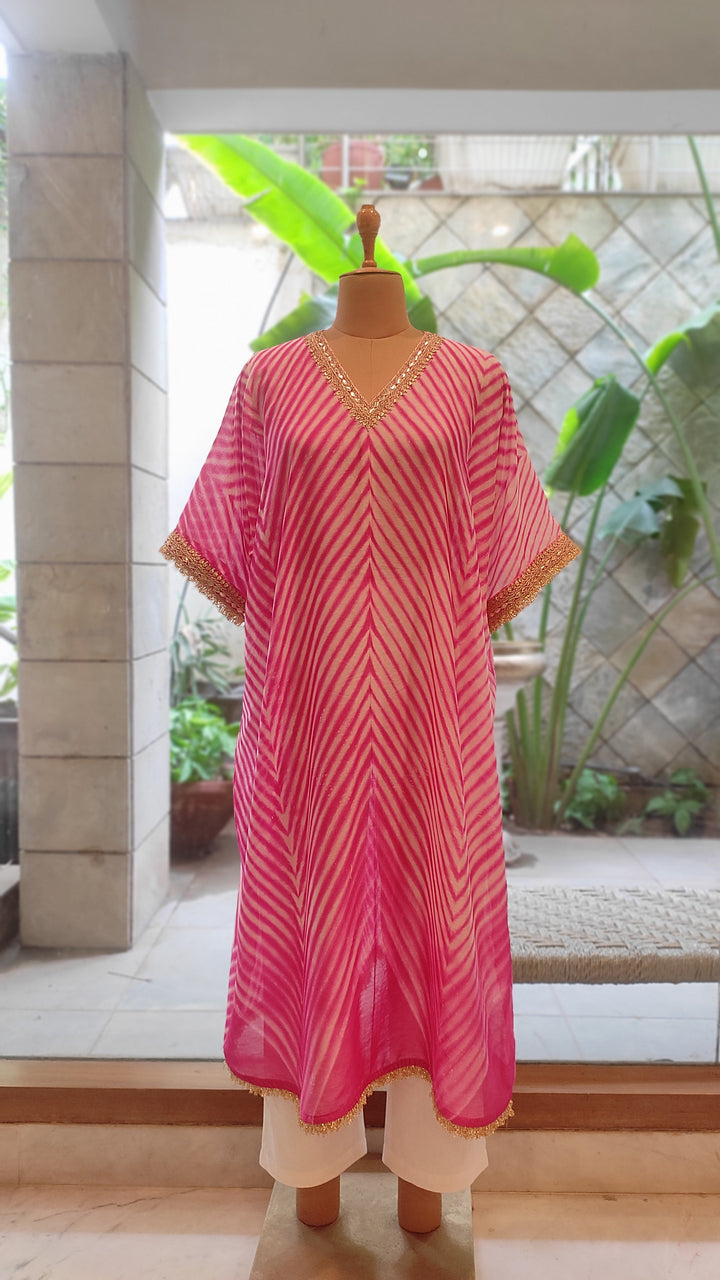 Rosé Leheriya Chanderi Silk