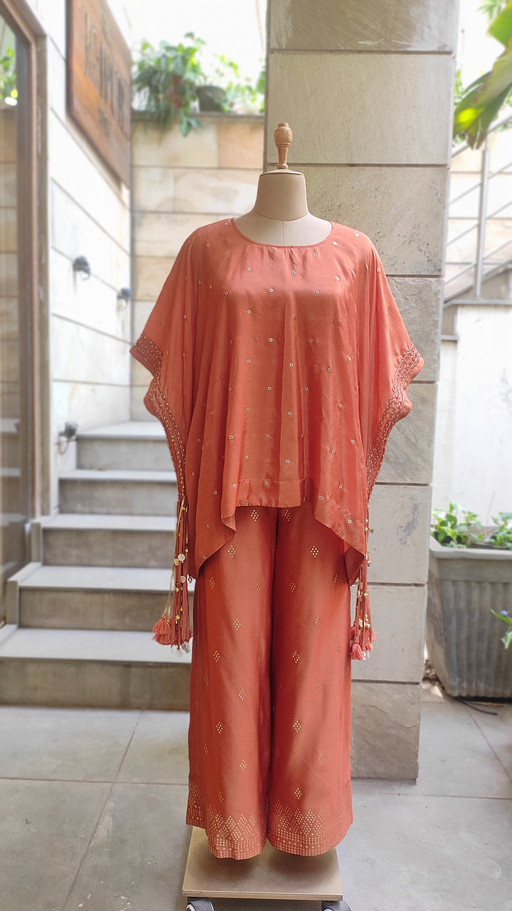 Terracotta Glow Tasseled Co-Ord Set