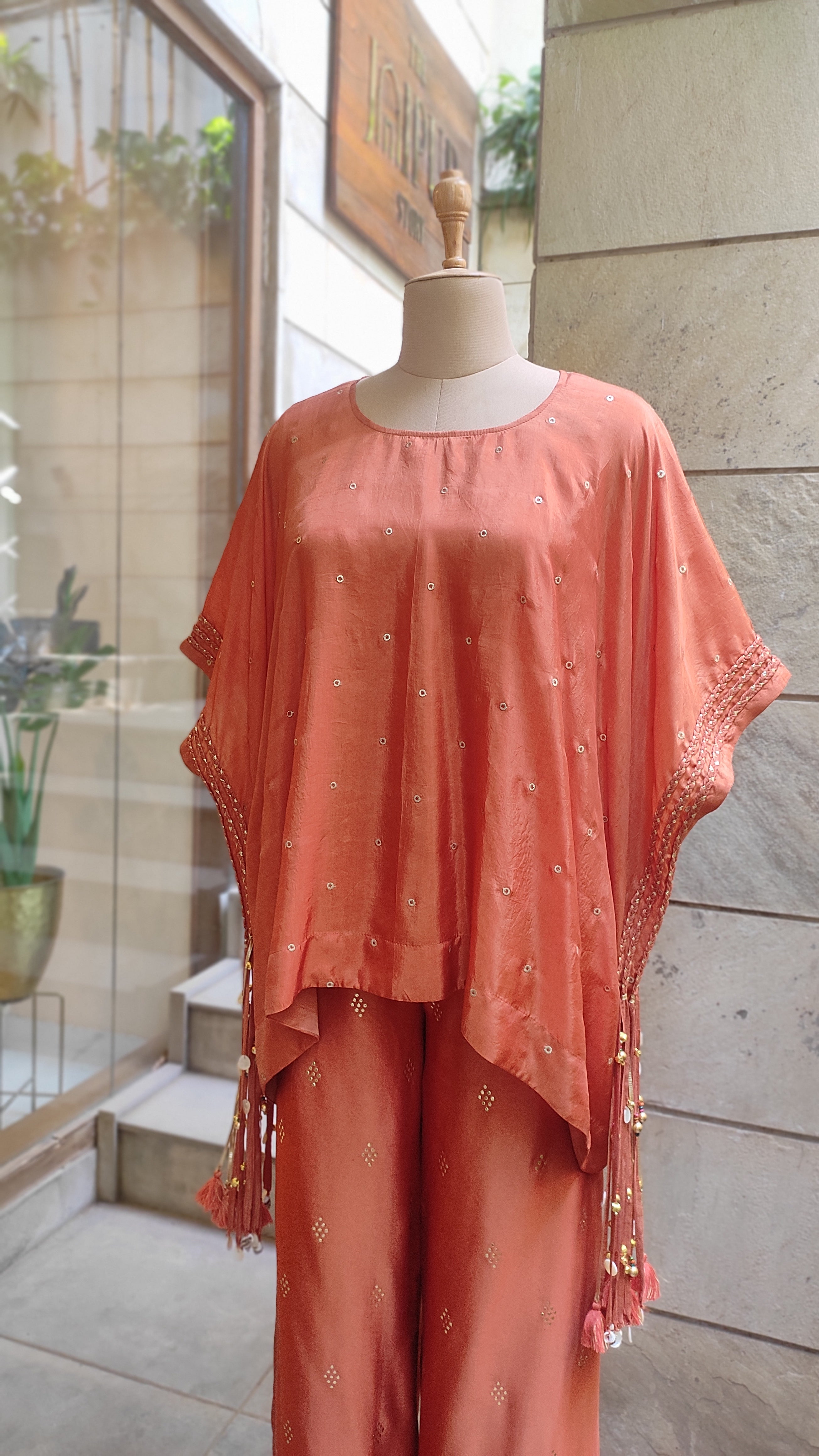 Terracotta Glow Tasseled Co-Ord Set