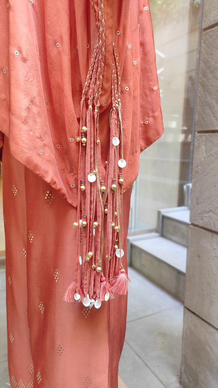 Terracotta Glow Tasseled Co-Ord Set
