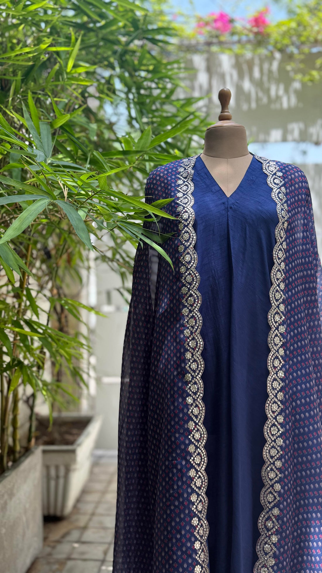 Midnight Bloom Printed Cape Set